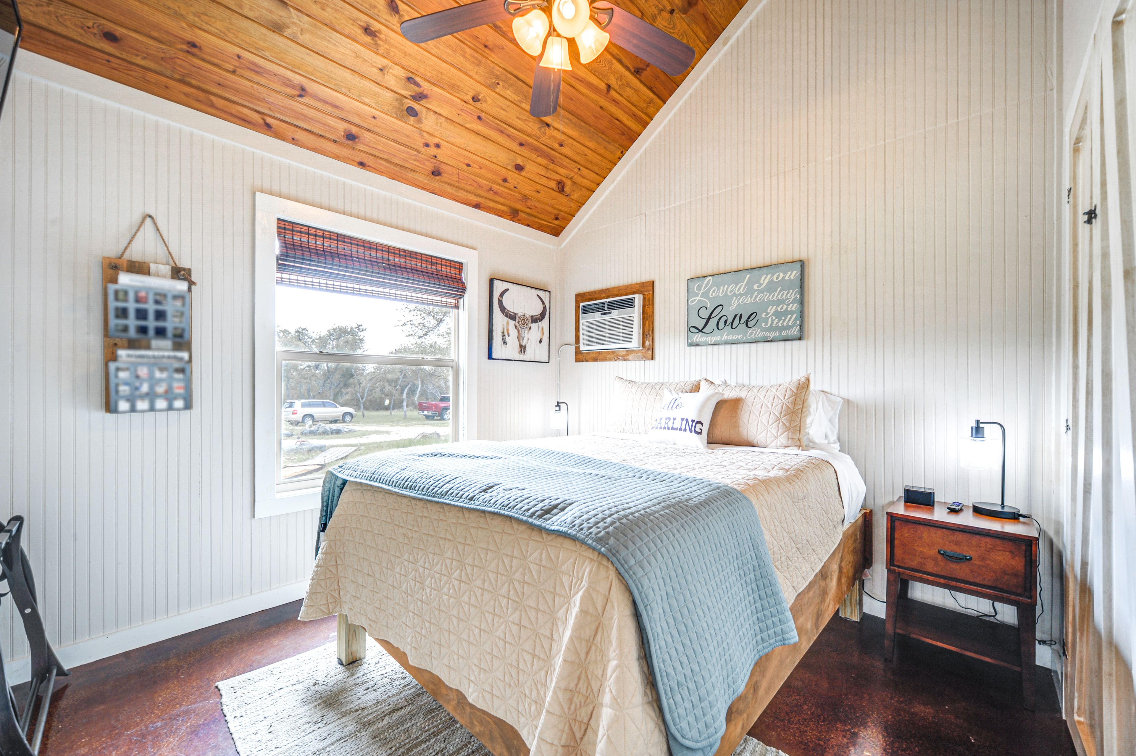 Bedroom 2 | 1st Floor | Queen Bed | Wall A/C & Heating Unit