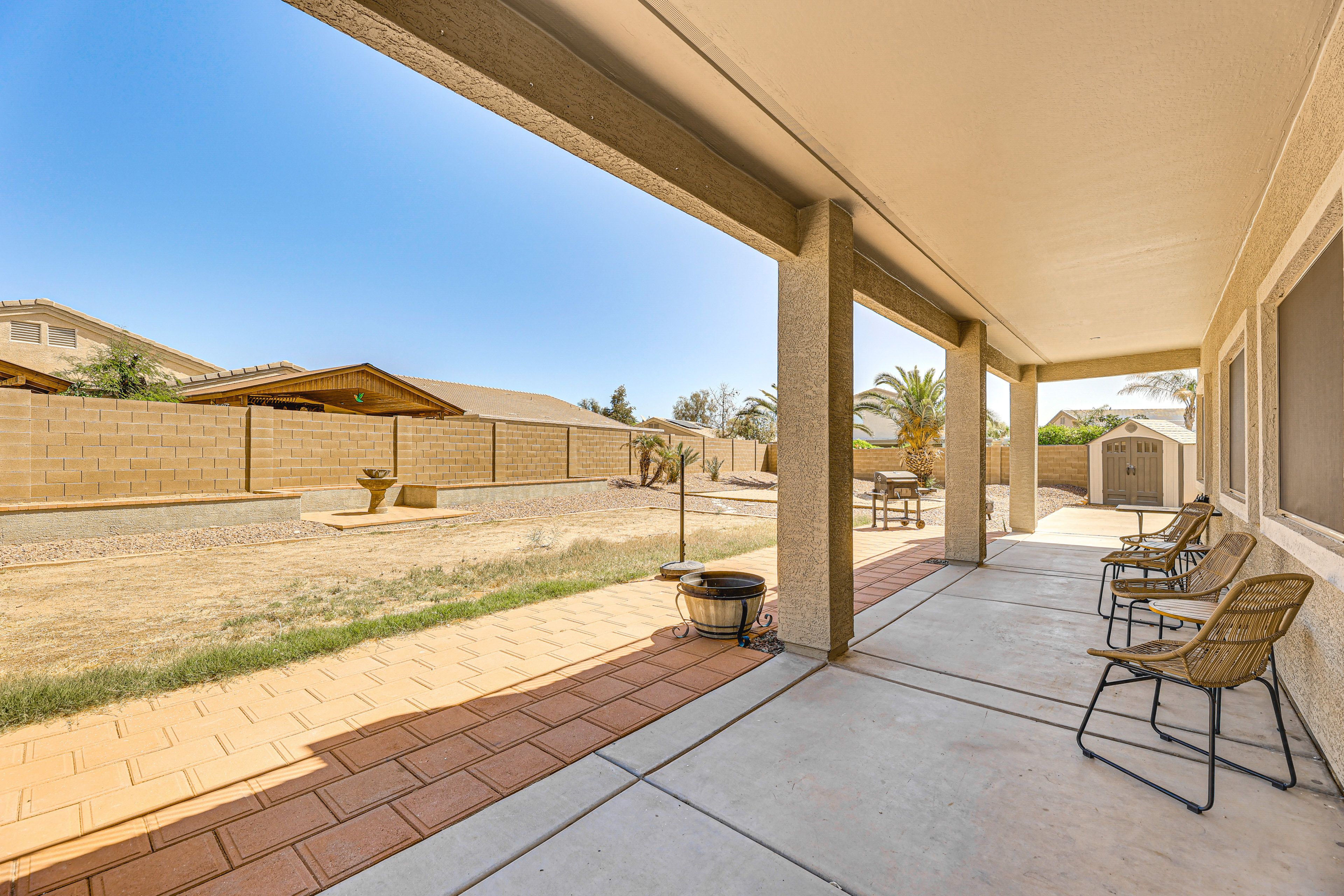 Private Backyard Area | Charcoal Grill