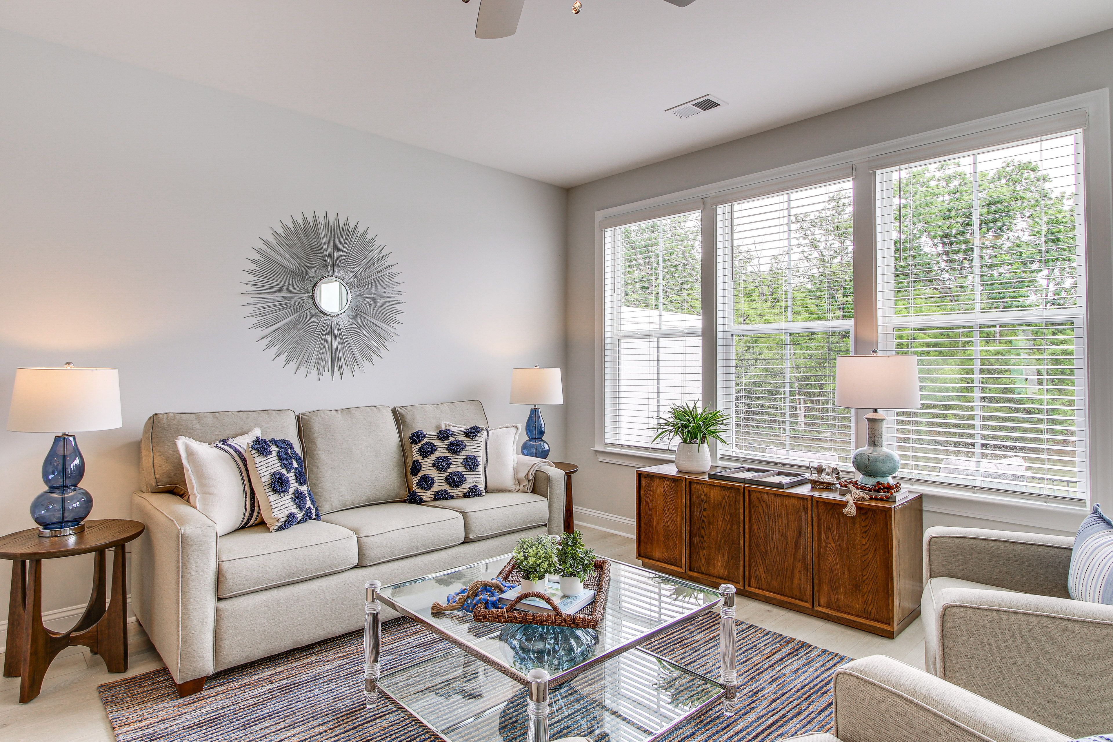 Living Room | 2-Story Townhome | Free WiFi | Central A/C | 1st Floor