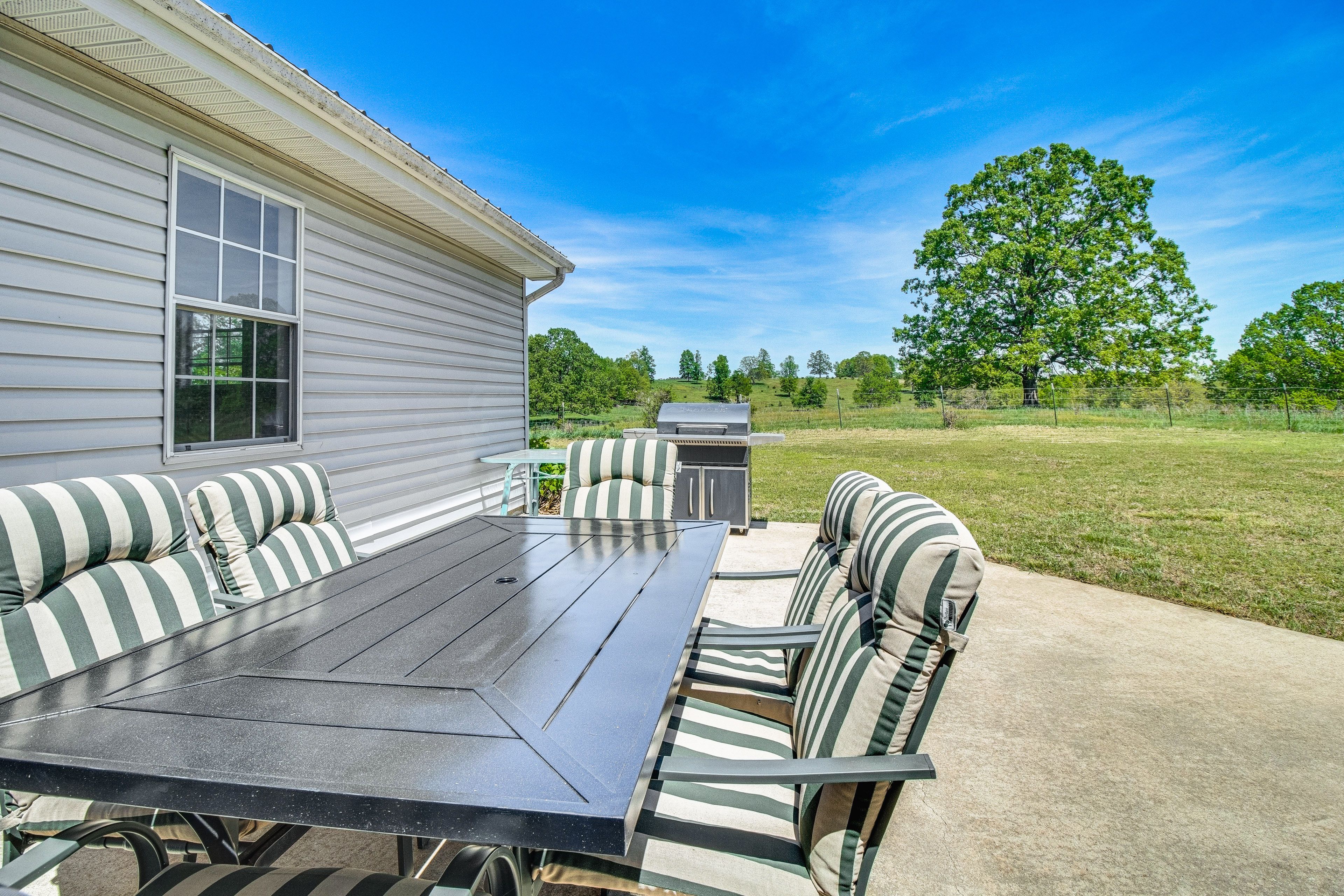 Patio | Pellet Grill | Farmland Views