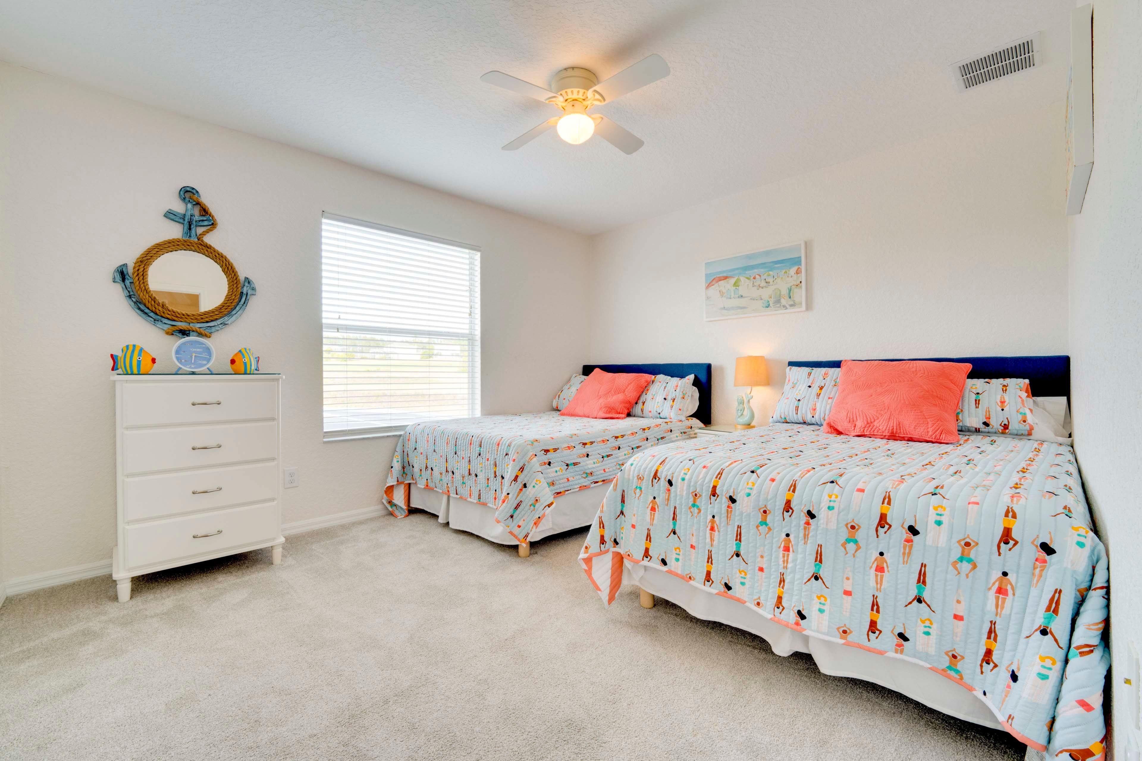 Bedroom 4 | 2nd Floor | 2 Full Beds | Flat-Screen TV