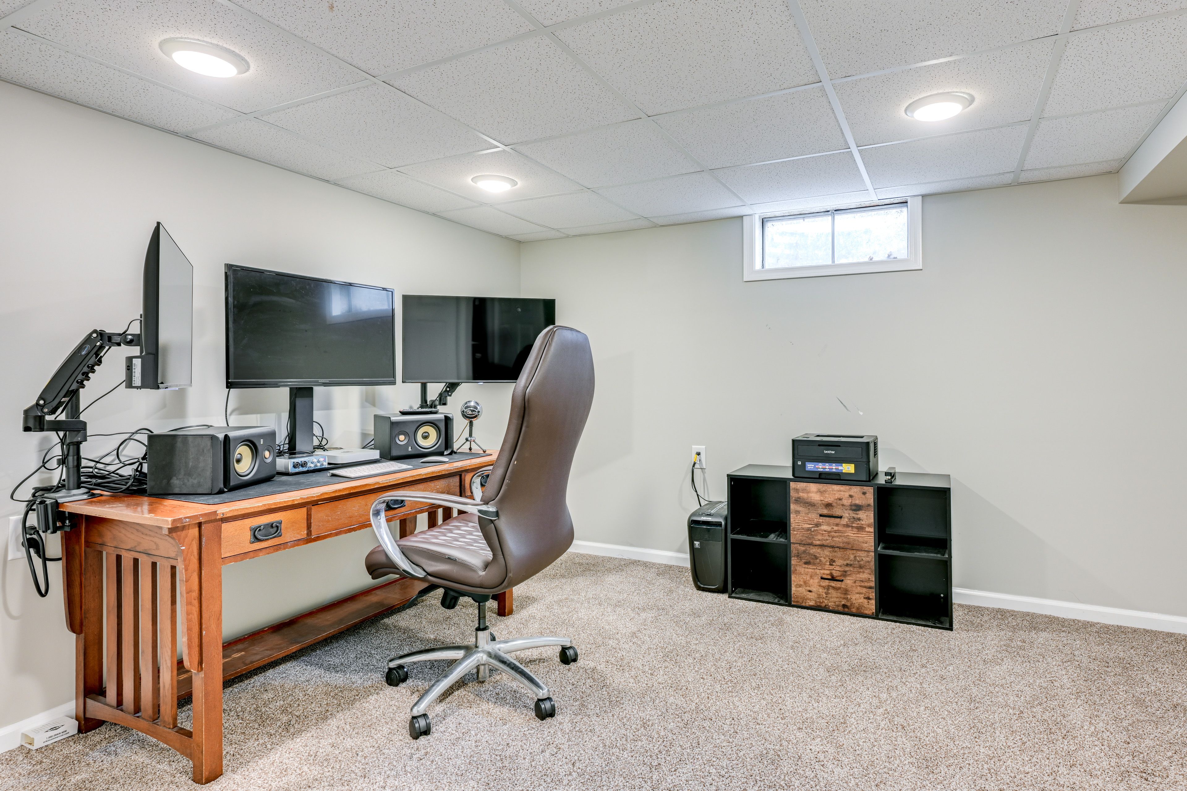Dedicated Office | 3 Monitors | Printer | Basement