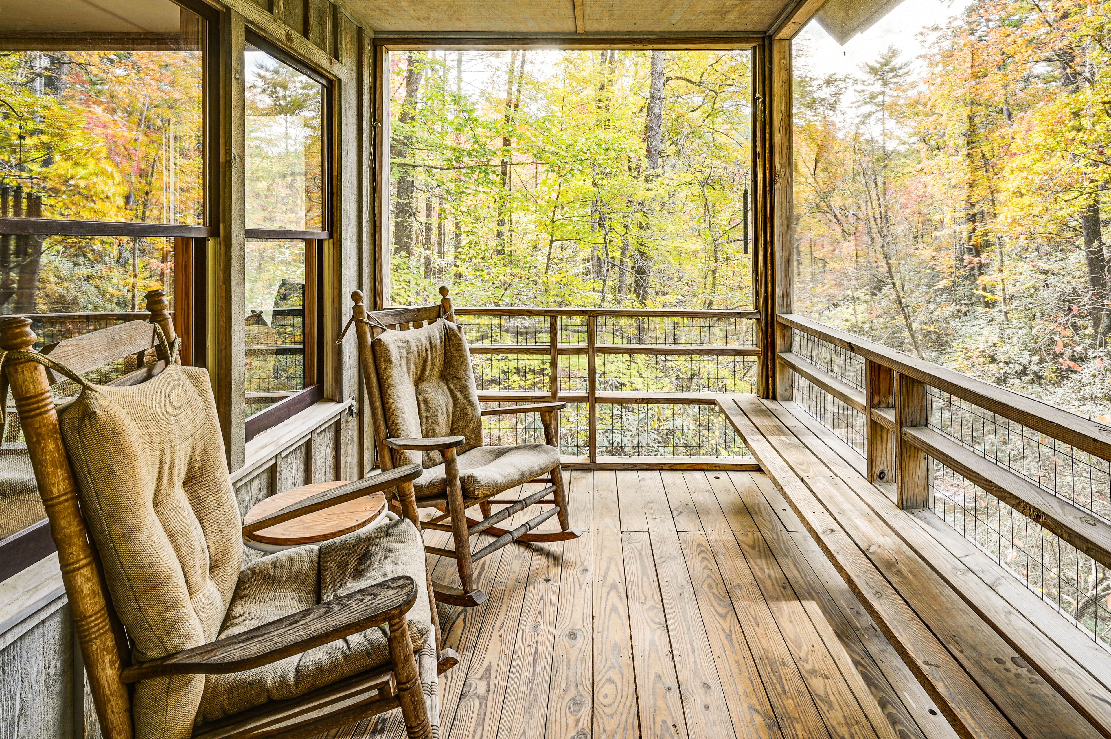 Deck | Rocking Chairs | Creek & Waterfall Views