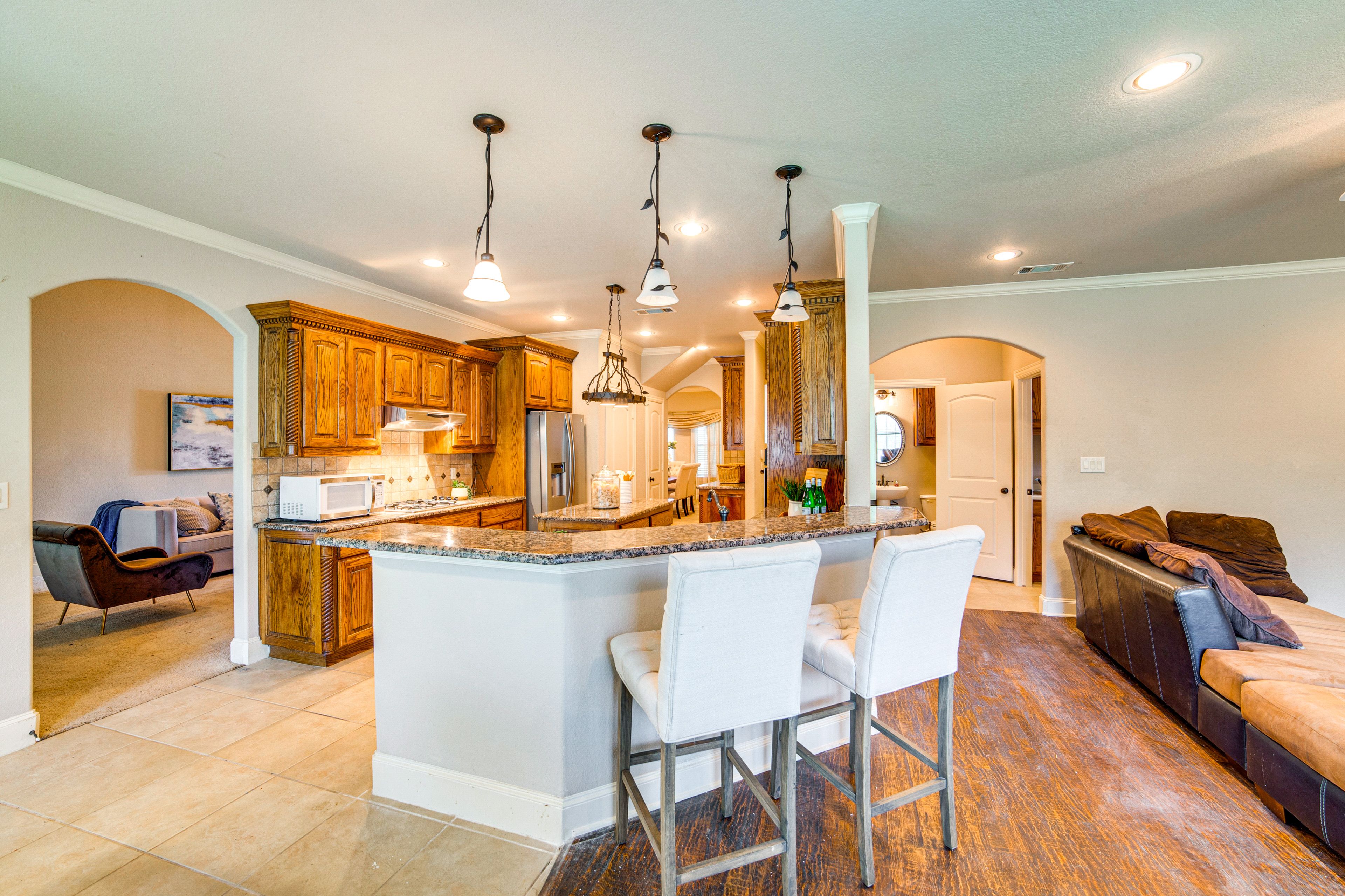 Kitchen & Living Area | Central Heating & A/C