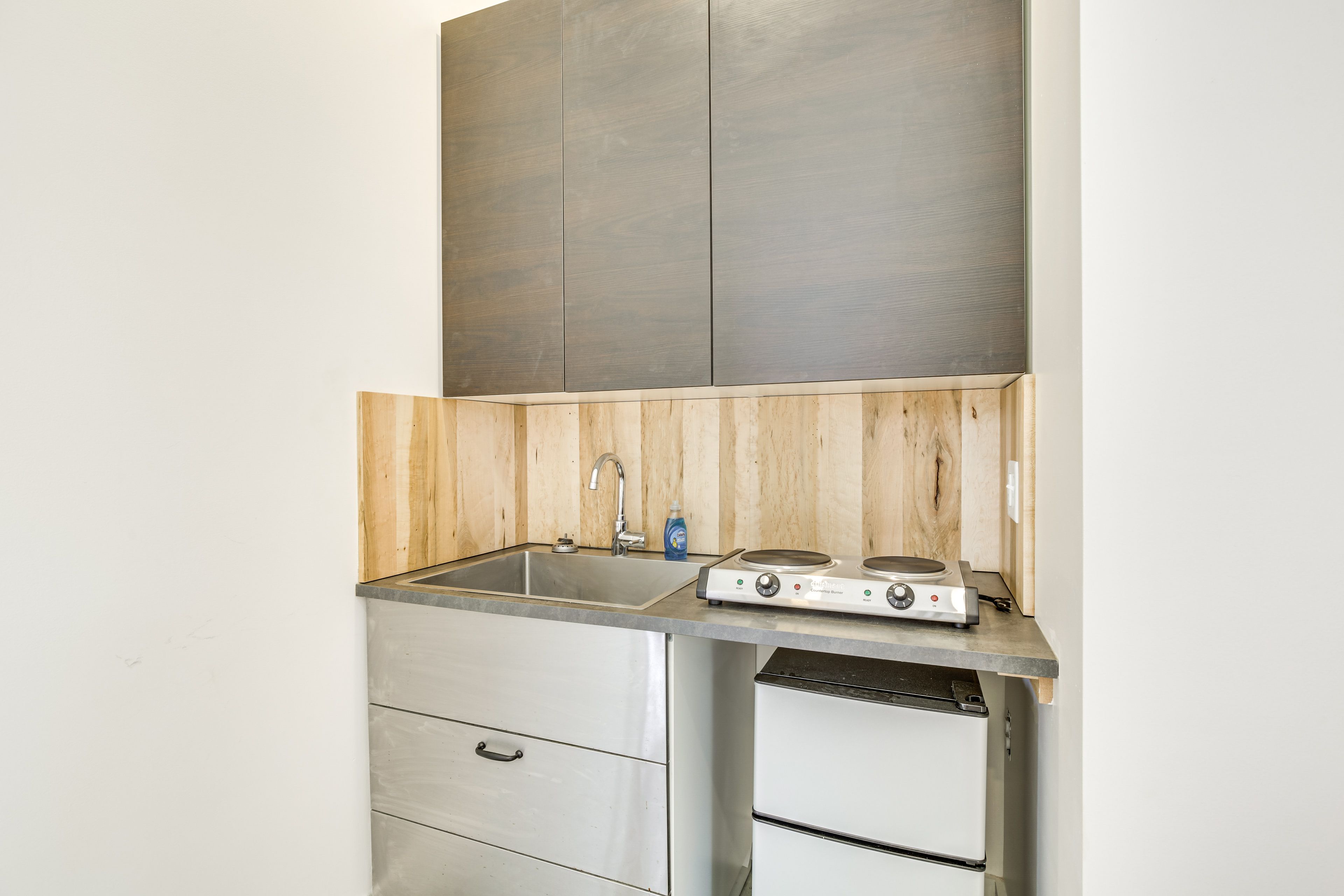 Studio | Kitchenette | Drip Coffee Maker | Toaster Oven | 2-Burner Hot Plate