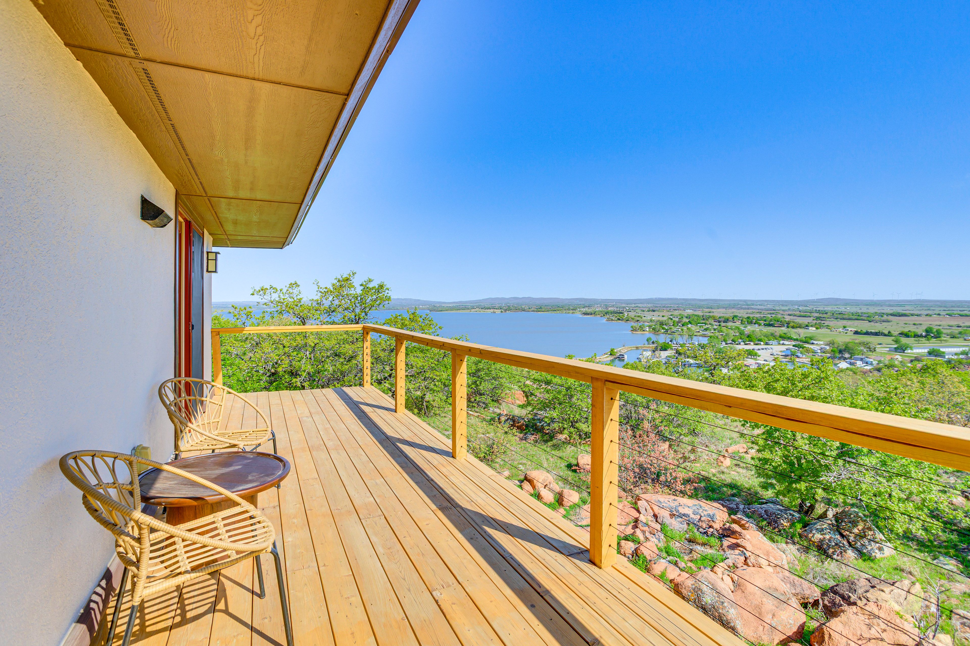 Medicine Park Vacation Rental | 2BR | 2BA | Steps Required | 1,400 Sq Ft