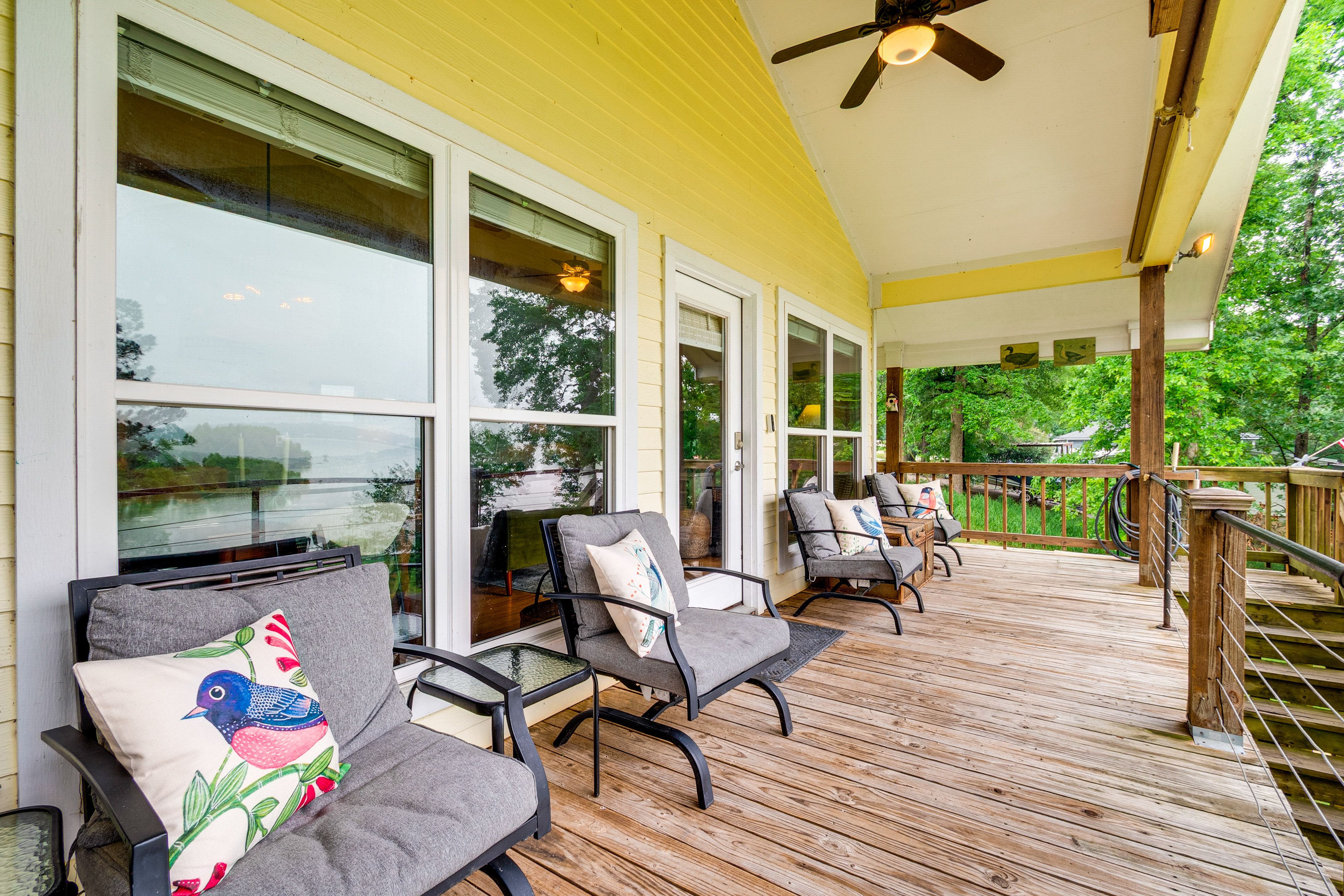 Covered Porch | Seating | Lake Views | Gas Grill