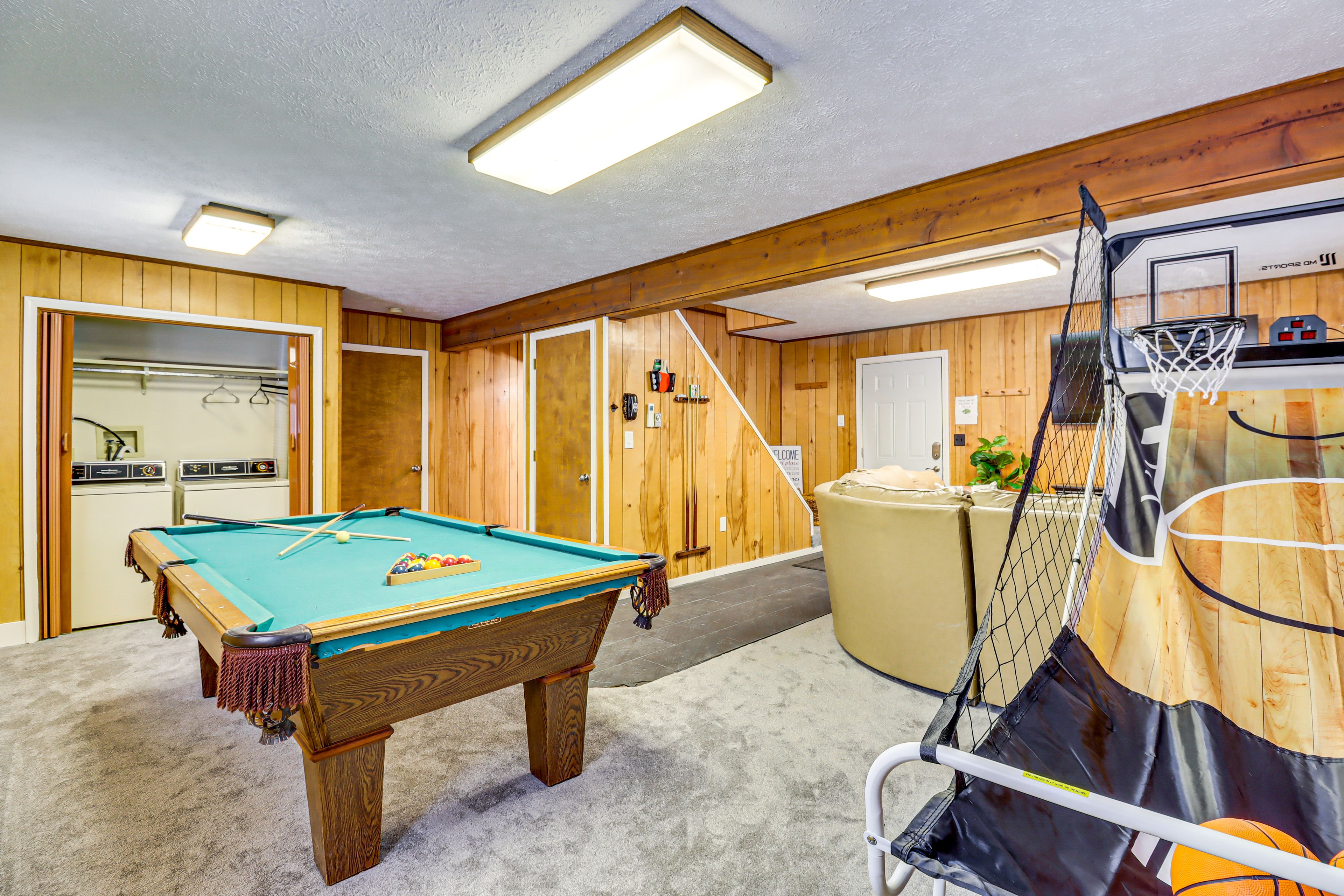 Game Room | Basement | Pool Table | Board Games | Basketball Arcade Game