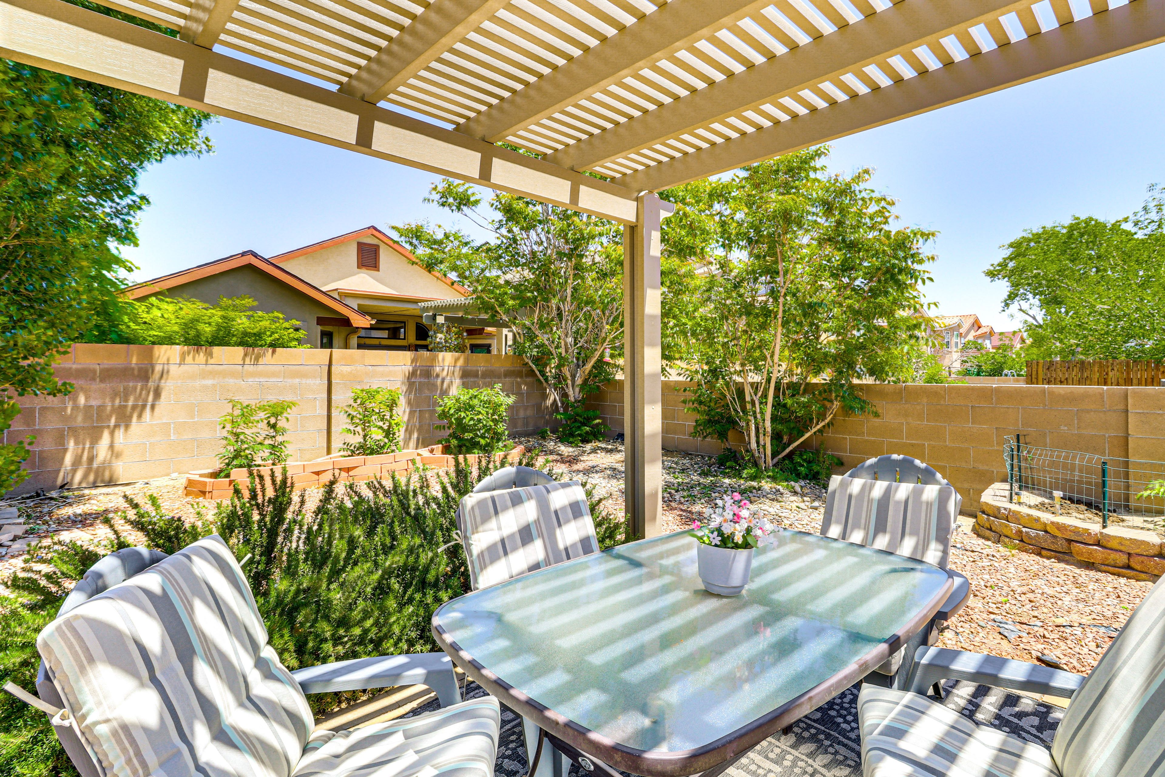 Fenced Backyard | Pergola w/ Dining Area | 2-Story Home