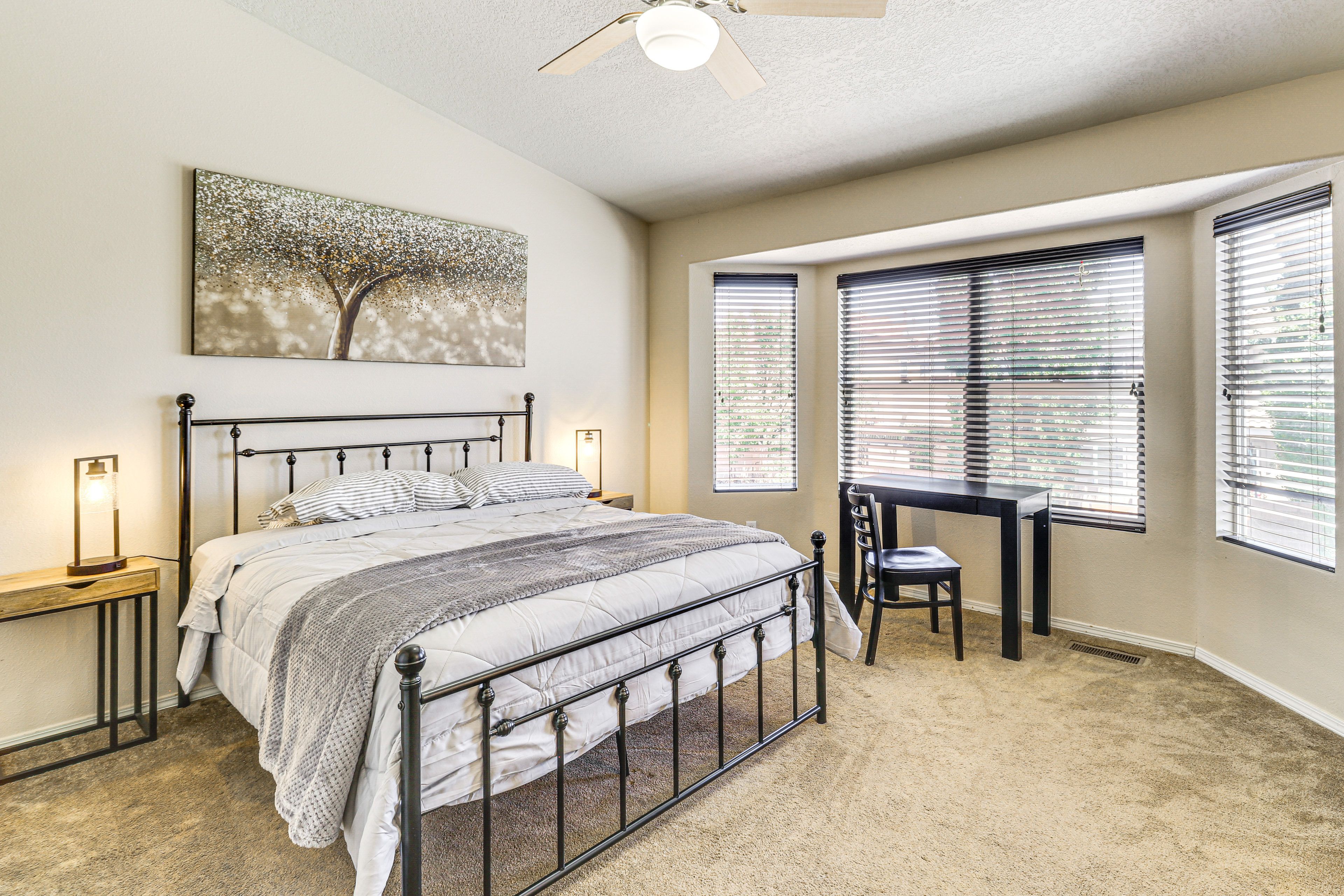 Bedroom 1 | 2nd Floor | Queen Bed | Desk Workspace