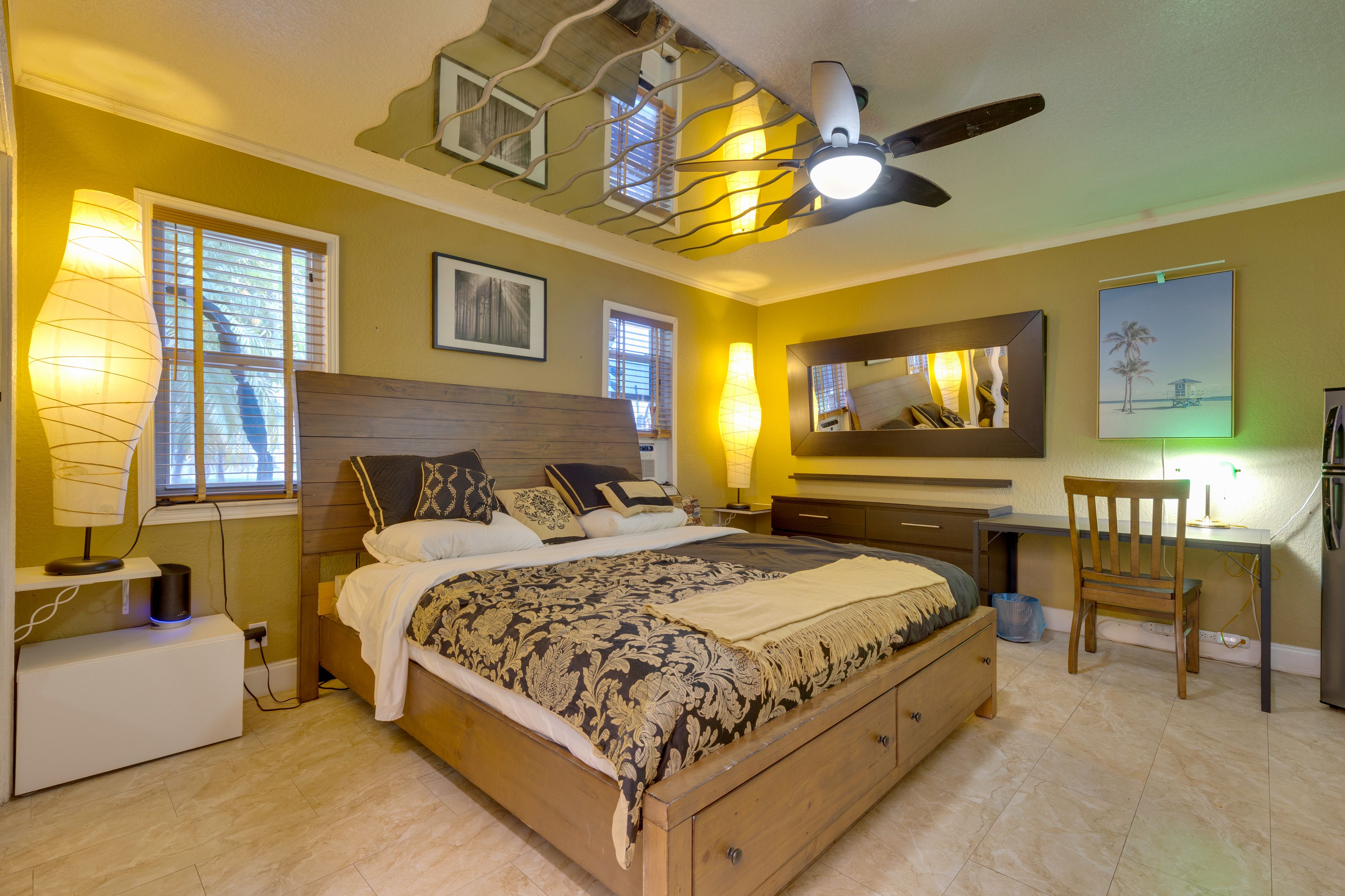 Bedroom 3 (Separate Studio) | Queen Bed | Desk | Smart TV | Kitchenette