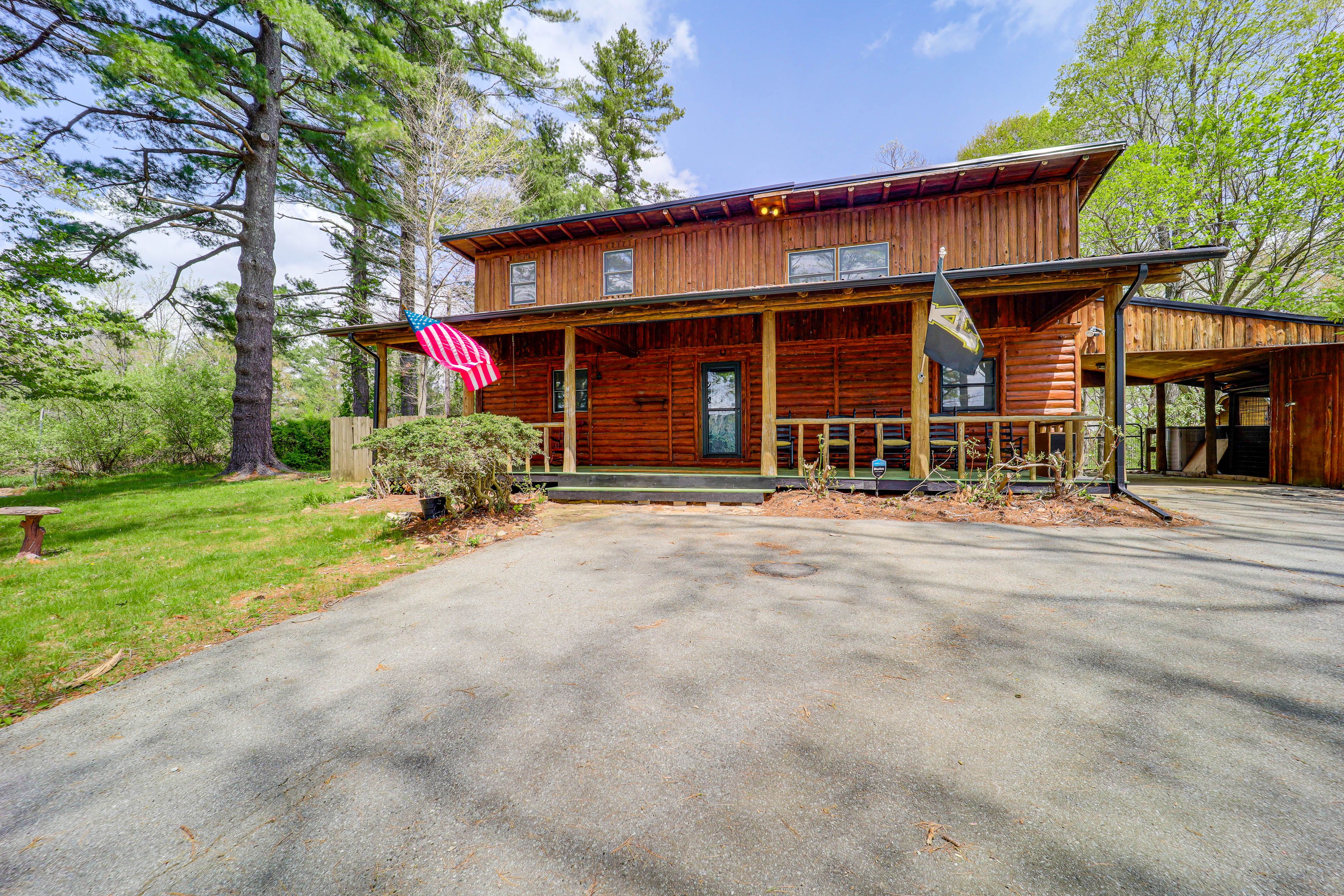 Property Exterior | 2-Story Cabin | Spacious Yard