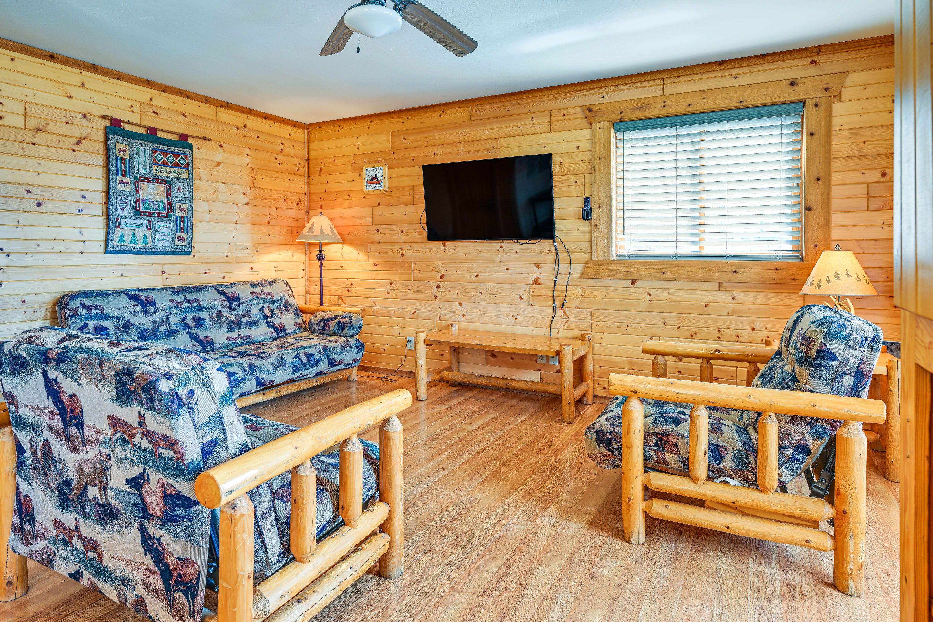 Lower Living Room | Full Futon | 2 Twin Sleeper Chairs | Lower Floor