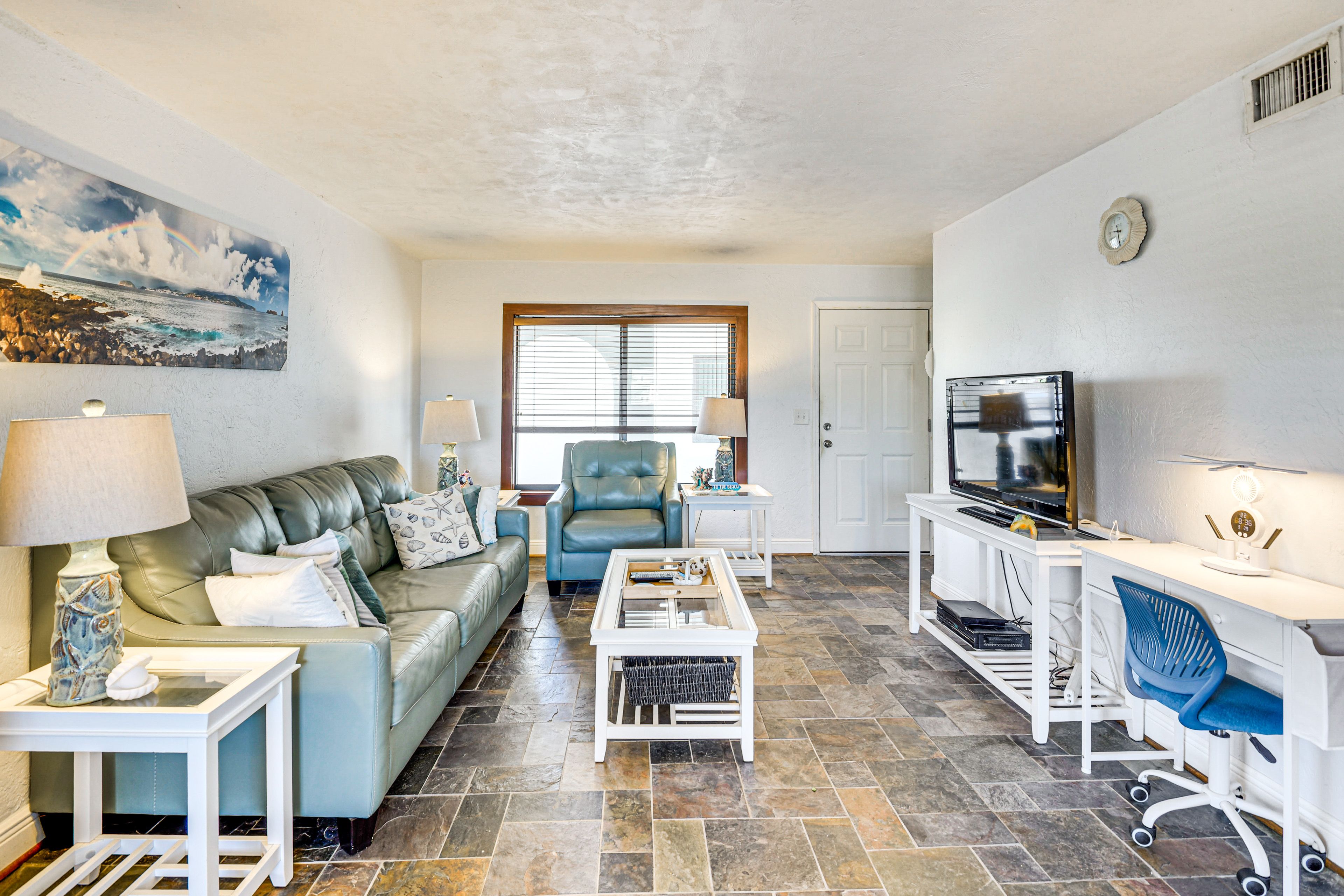 Living Room | Queen Sleeper Sofa | Desk | Flat-Screen TV