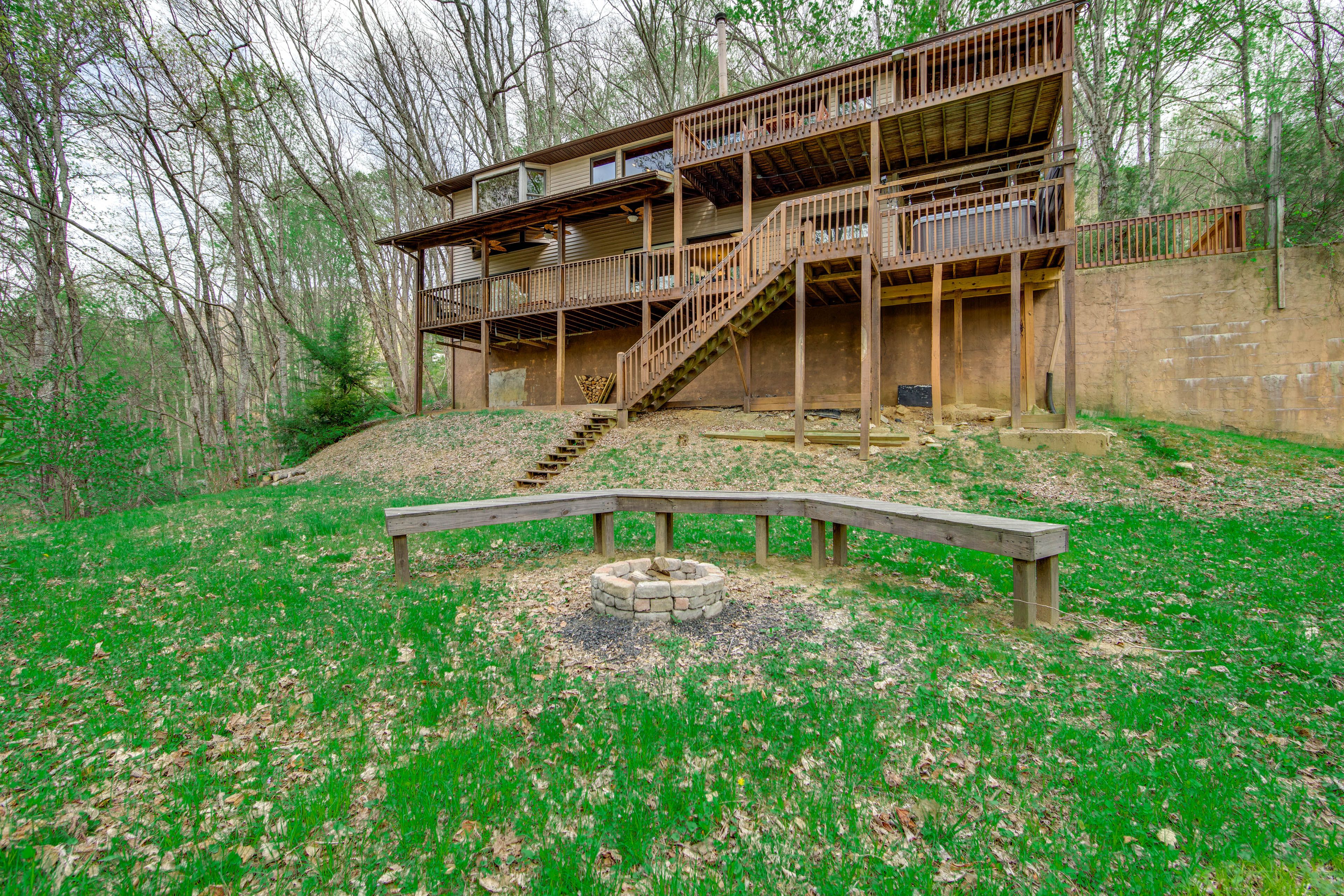 Property Exterior | Private Yard (Unfenced) | Wood-Burning Fire Pit