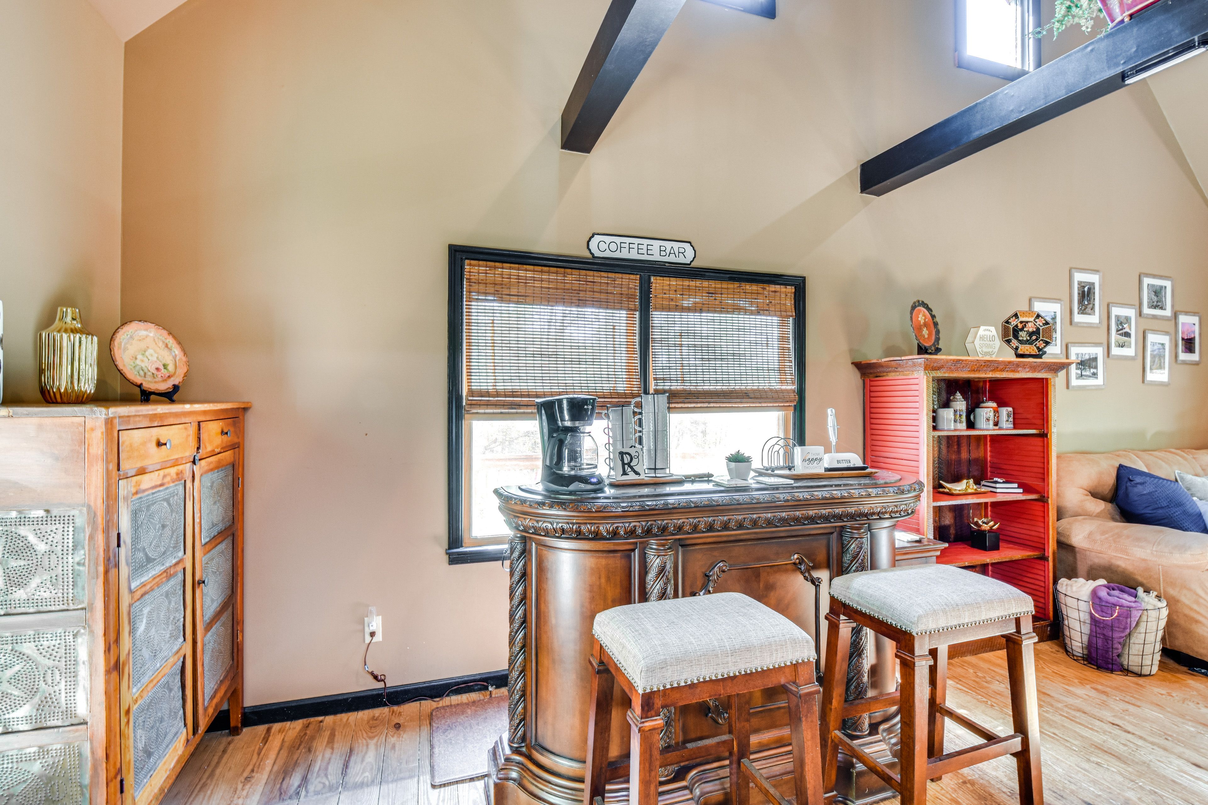 Coffee Bar | 1st Floor | Drip Coffee Maker | Mugs | Seating
