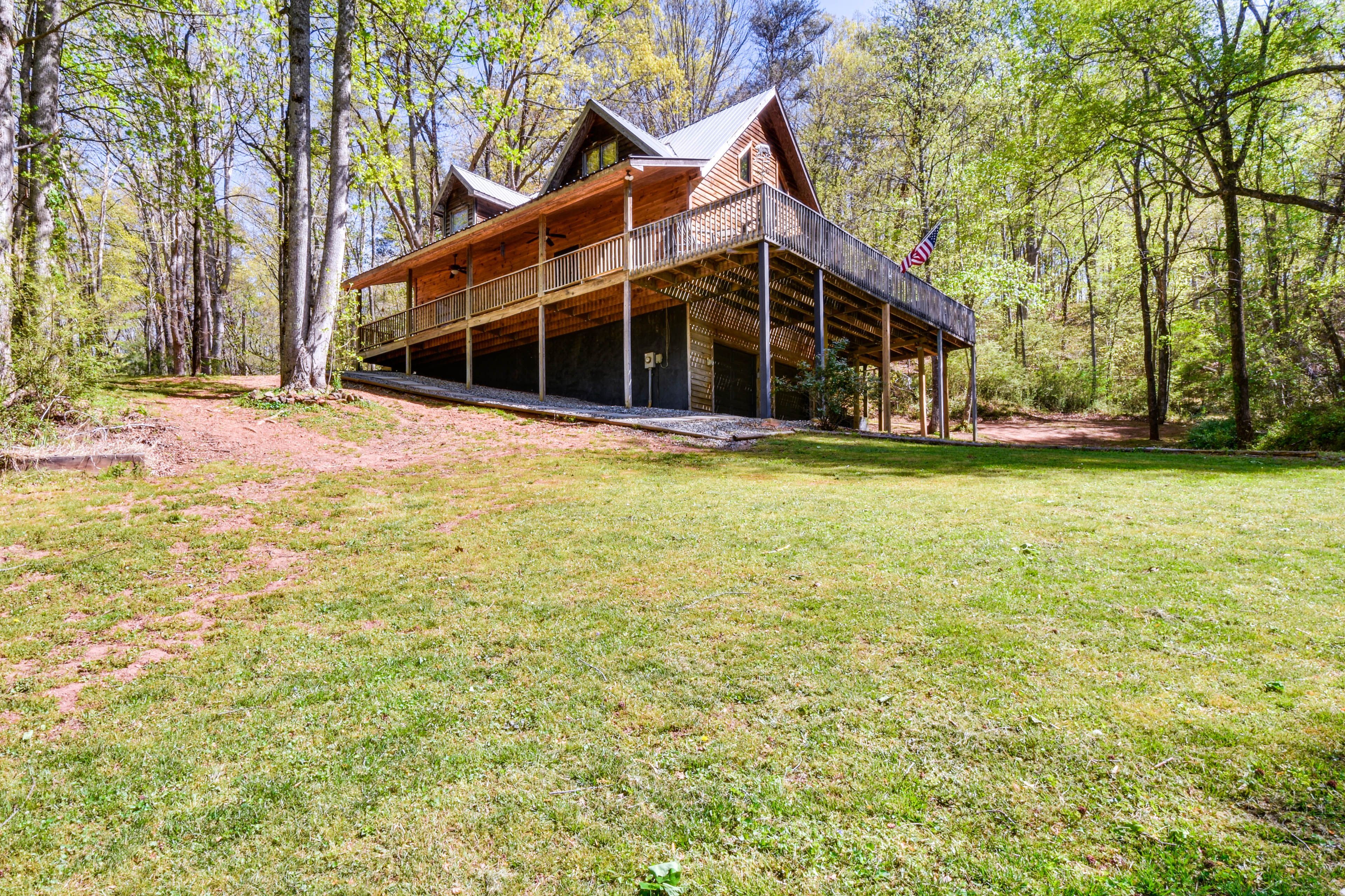 Property Exterior | Large Private Yard | 2-Story Cabin