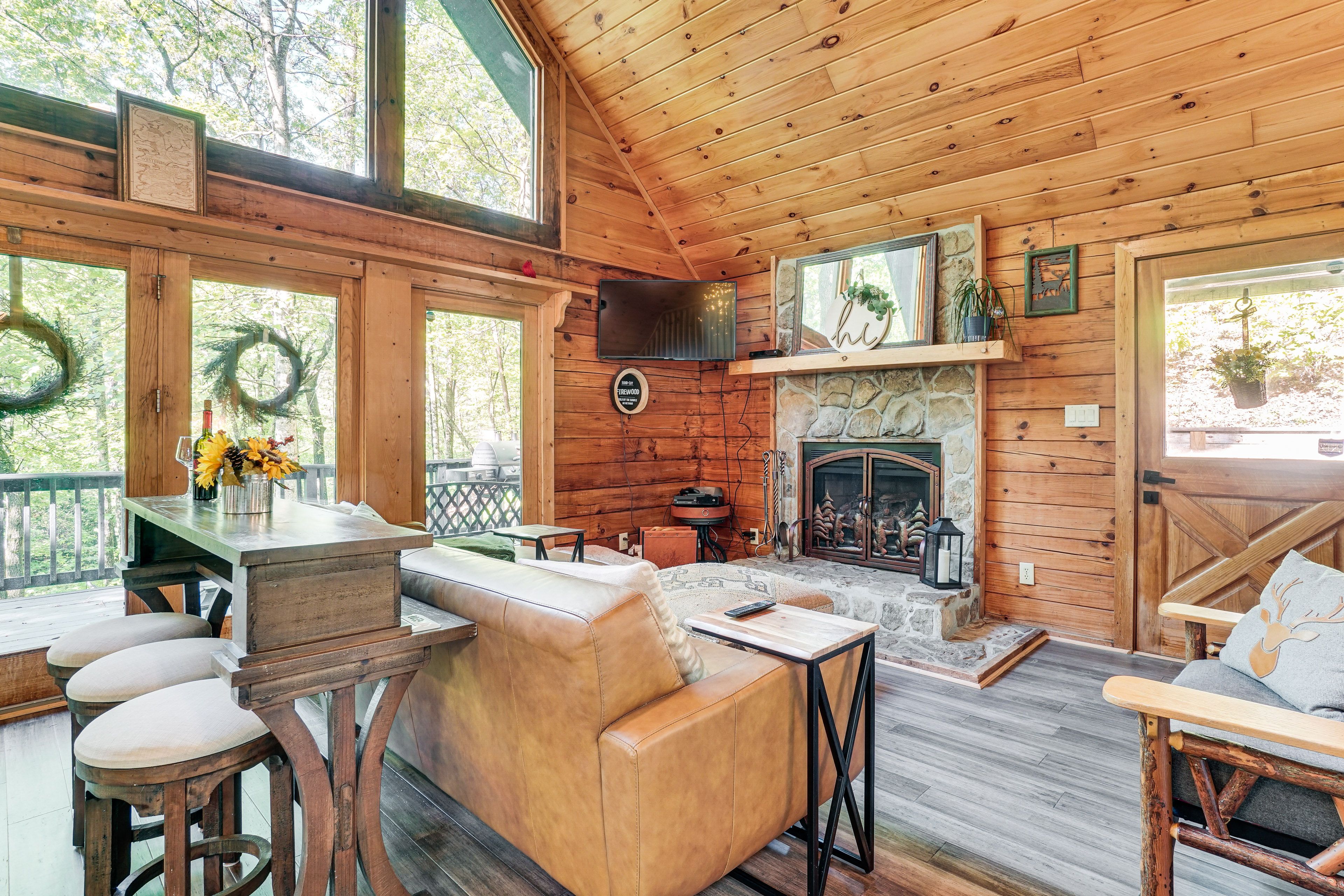 Living Room | 1st Floor | Smart TV | Gas Fireplace | Central Heat & A/C