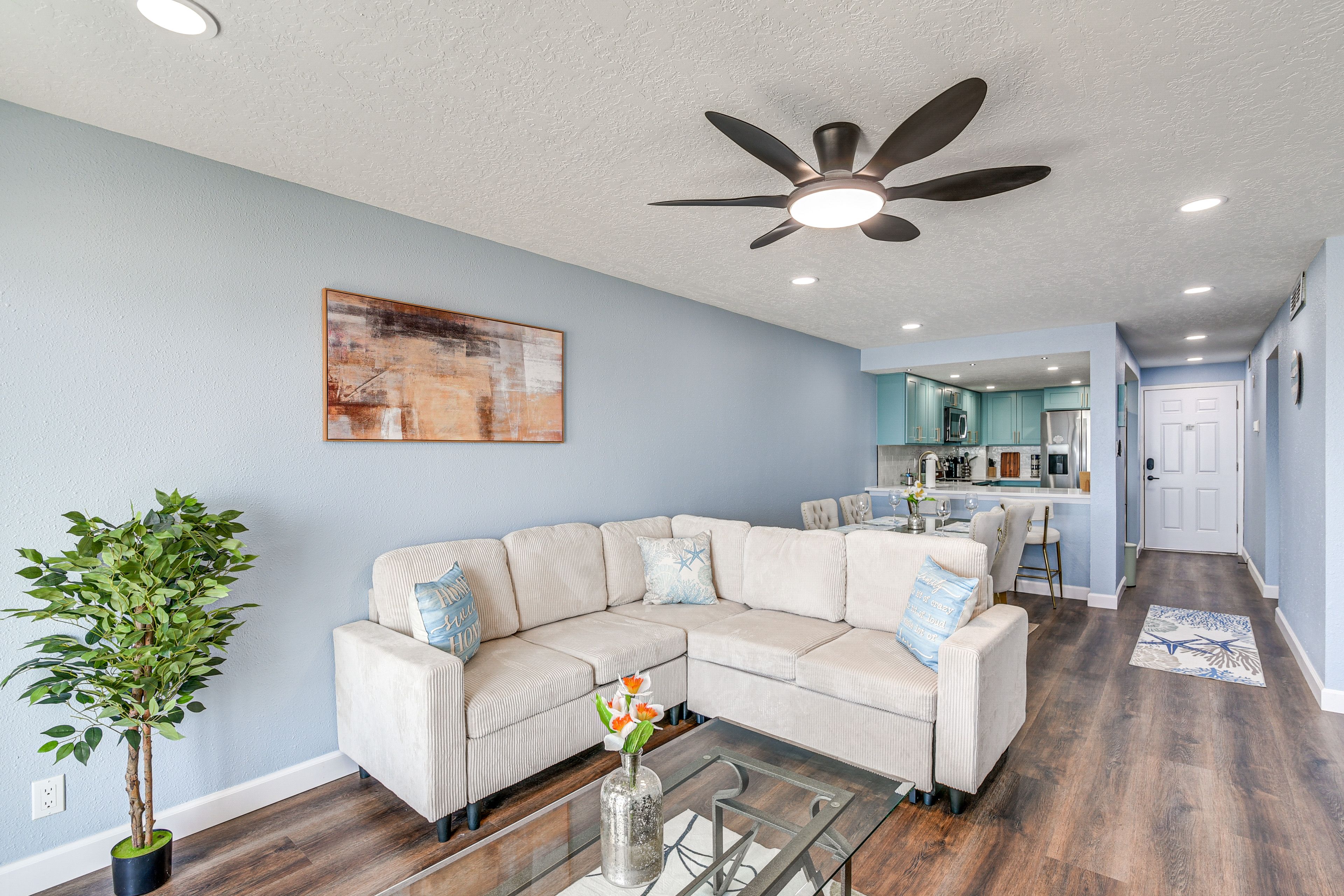 Living Room | Queen Sleeper Sofa | Central A/C & Heat | Free WiFi