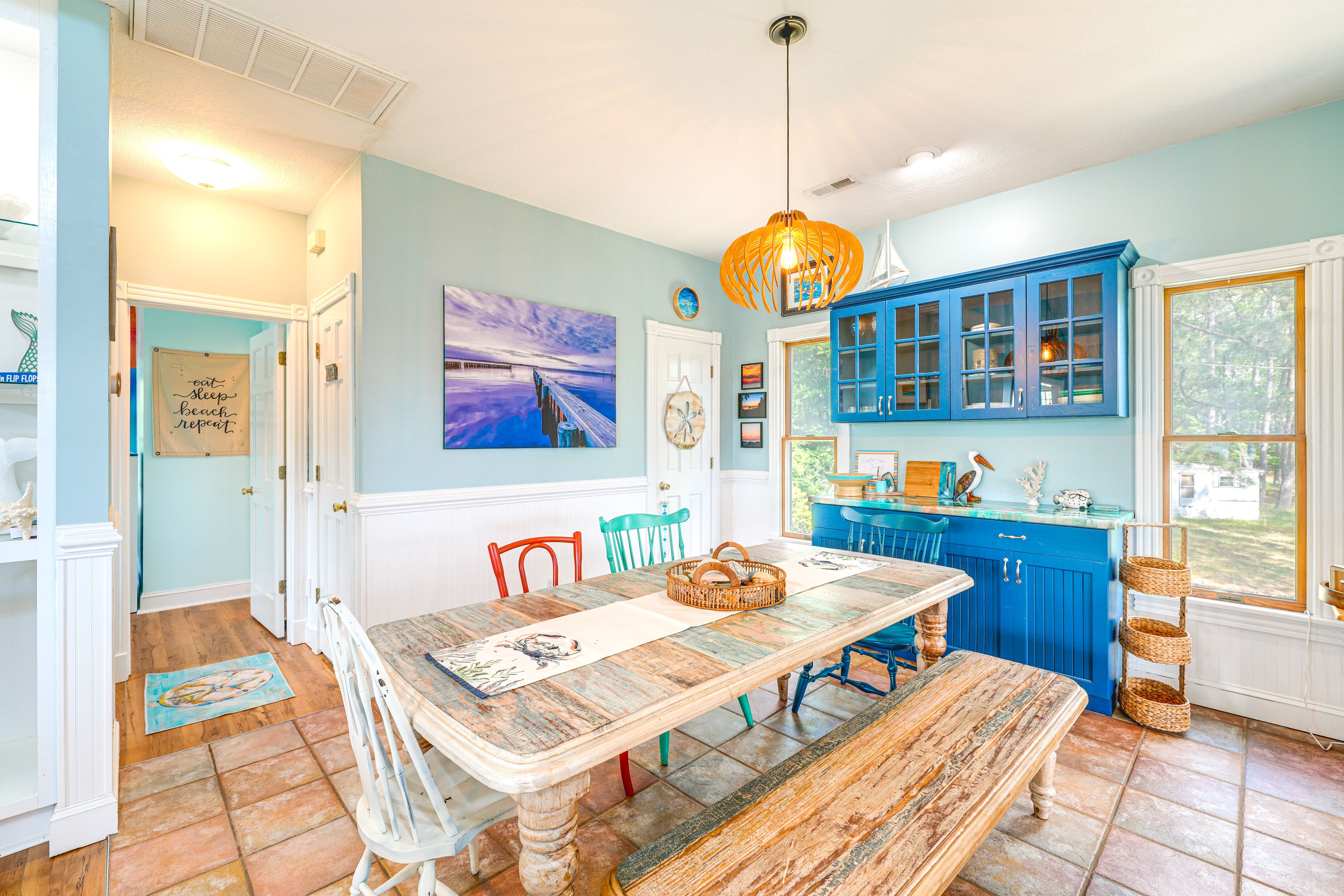 Dining Area | Dishware & Flatware | Central A/C & Heat | 2nd Floor
