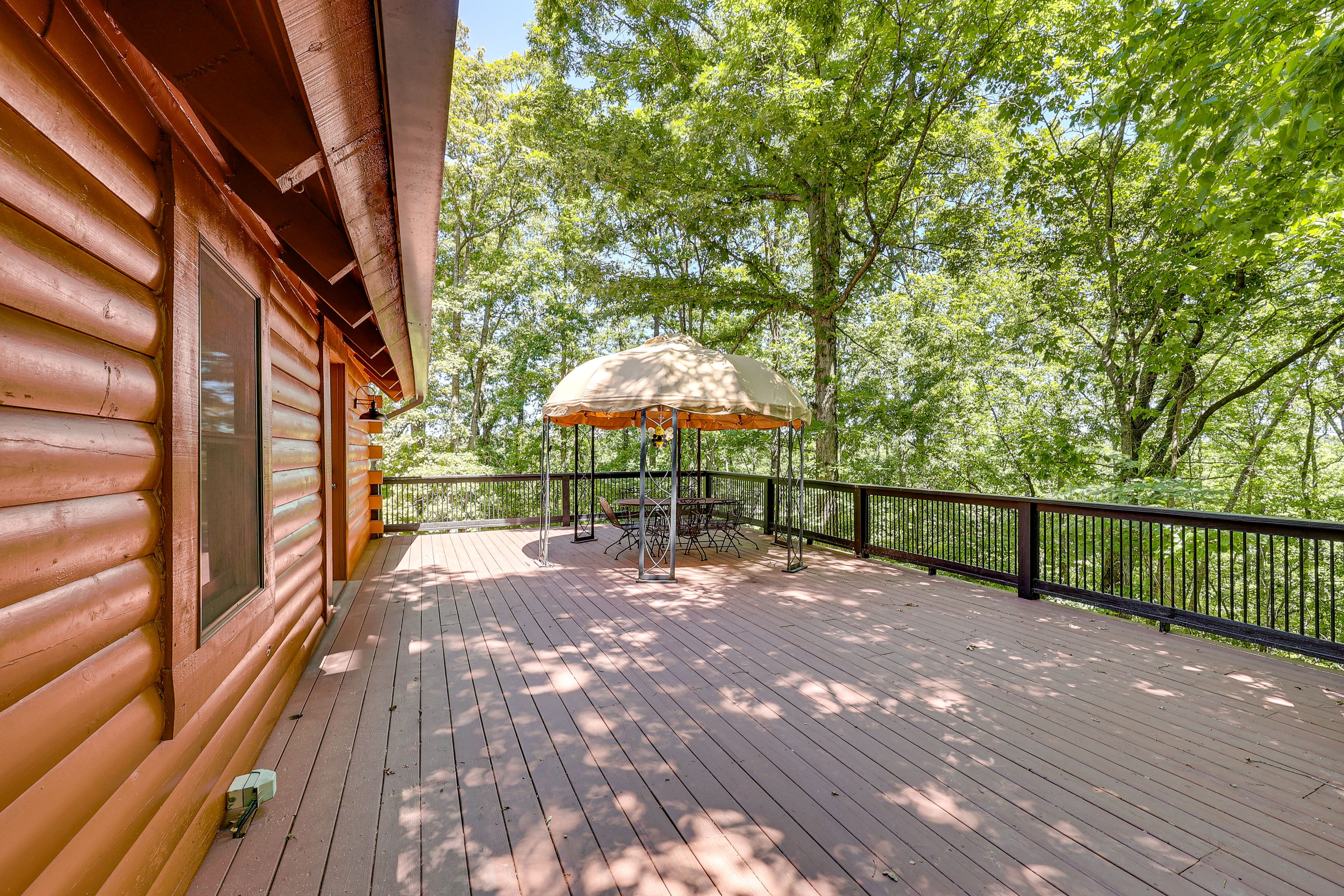 Wraparound Deck | Gazebo | Outdoor Dining Area | Rocking Chairs