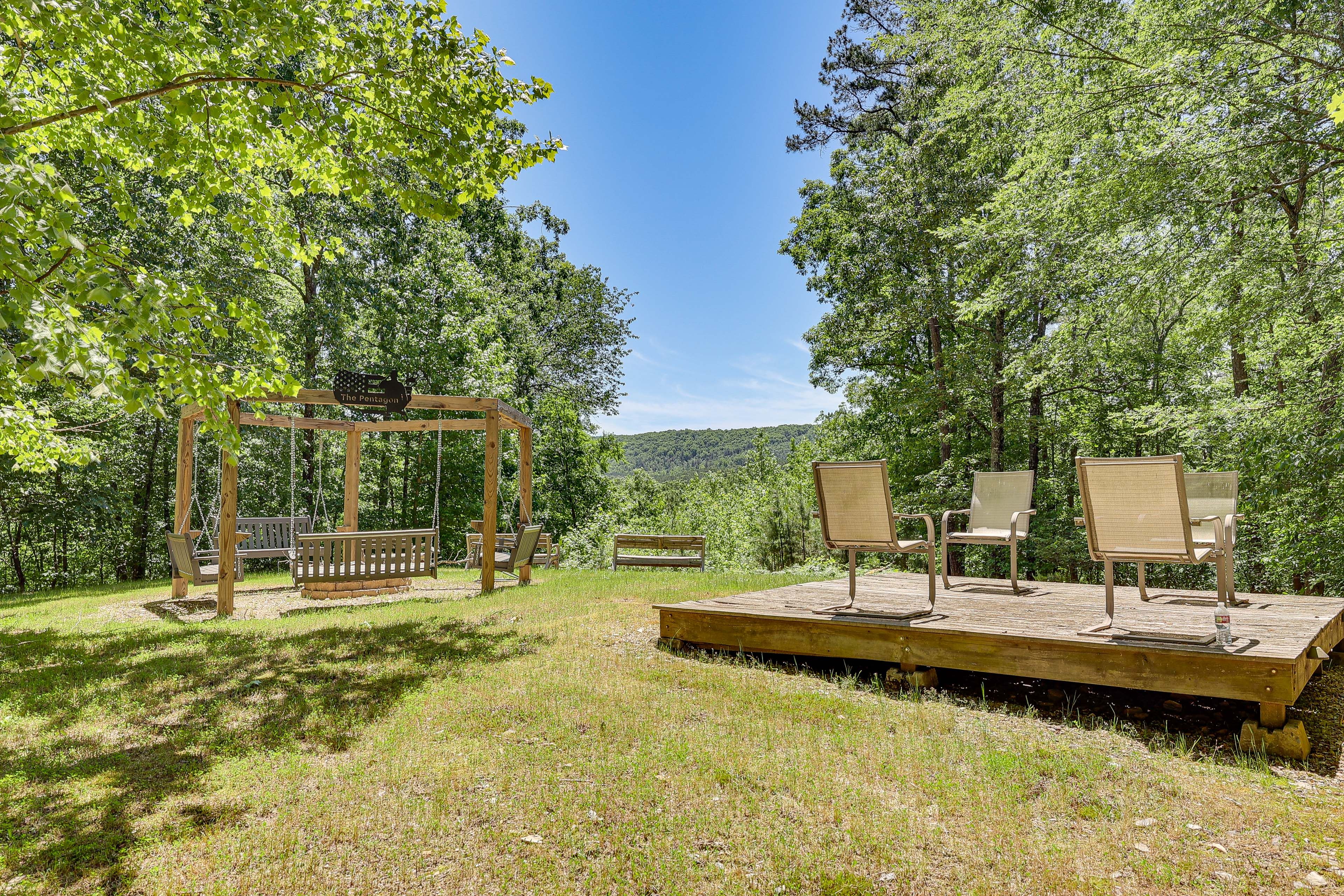 Private Yard | Fire Pit | Seating | Mountain Views