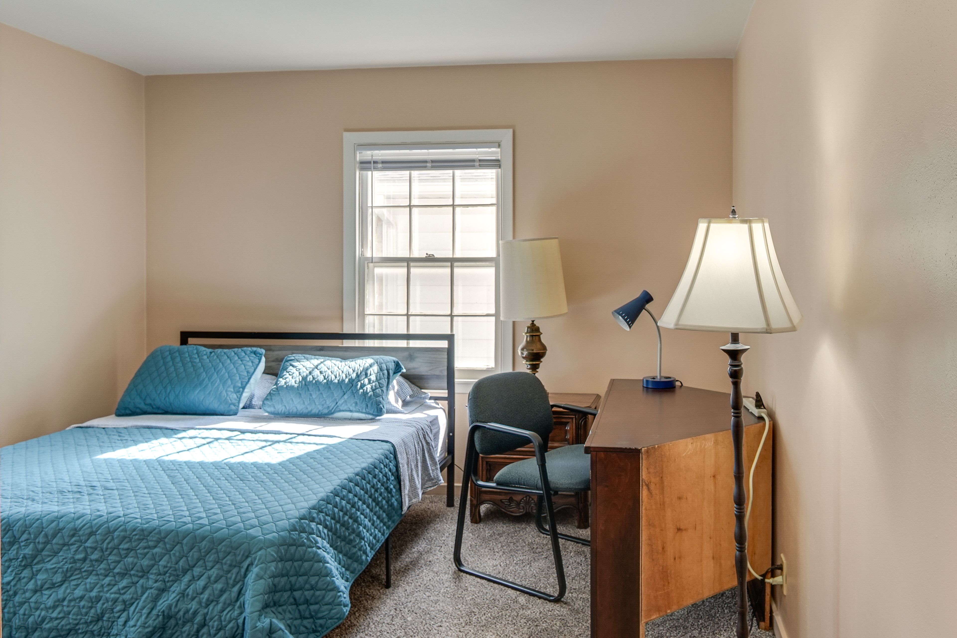Bedroom 1 | Queen Bed | Dedicated Workspace