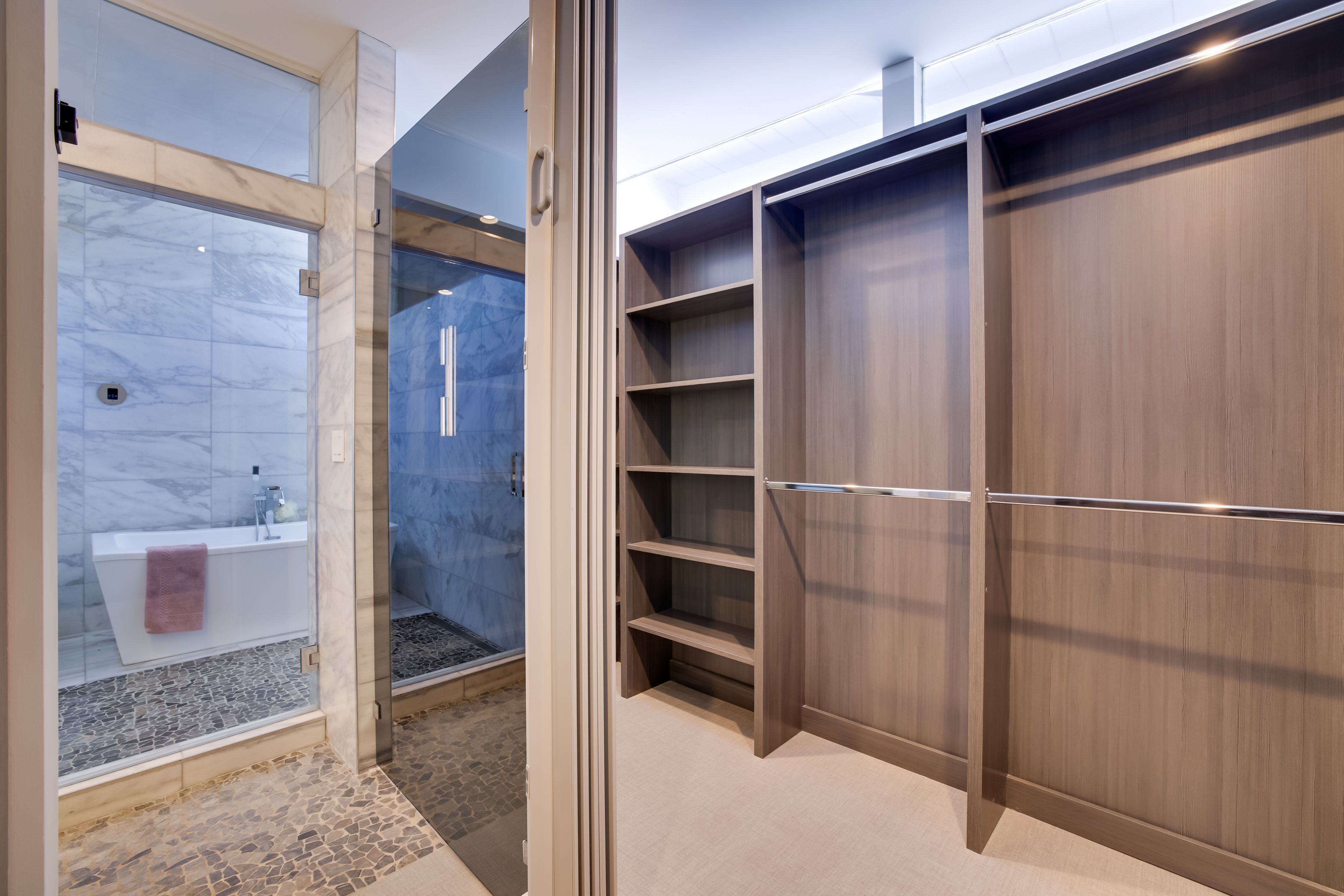 Walk-In Closet | Full Bath | Towels | Hair Dryer