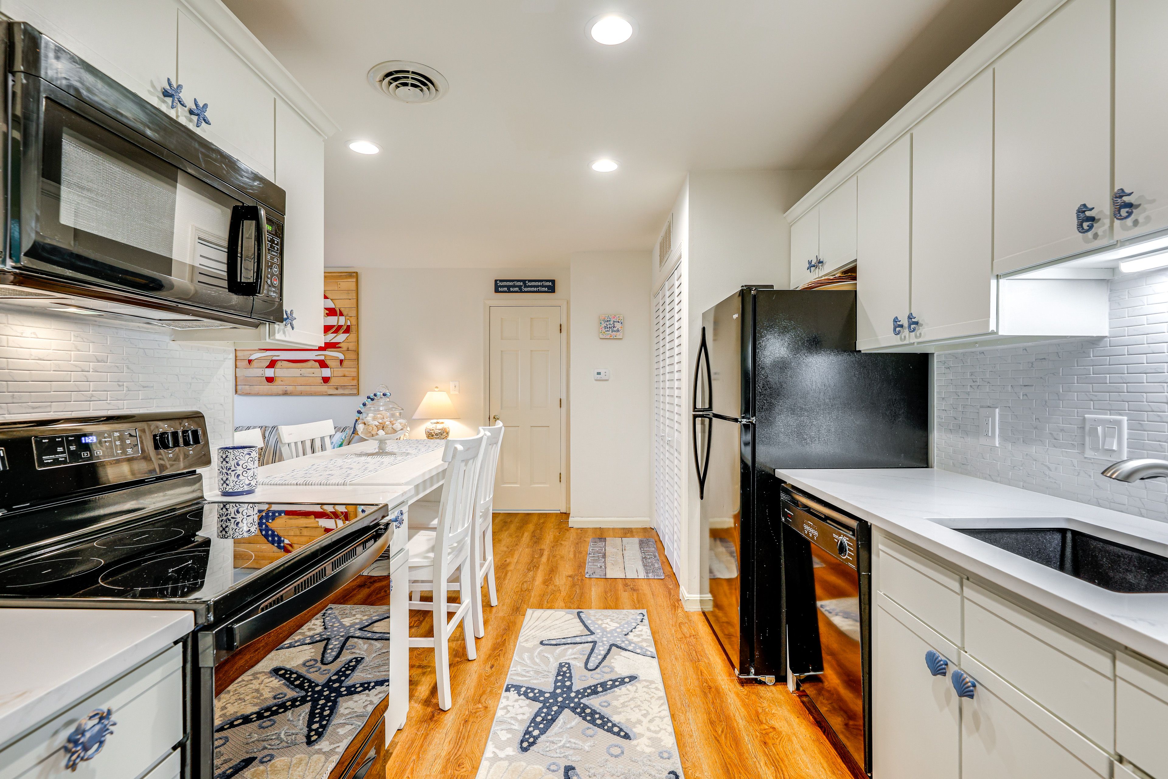 Kitchen & Dining Area | Central A/C & Heating