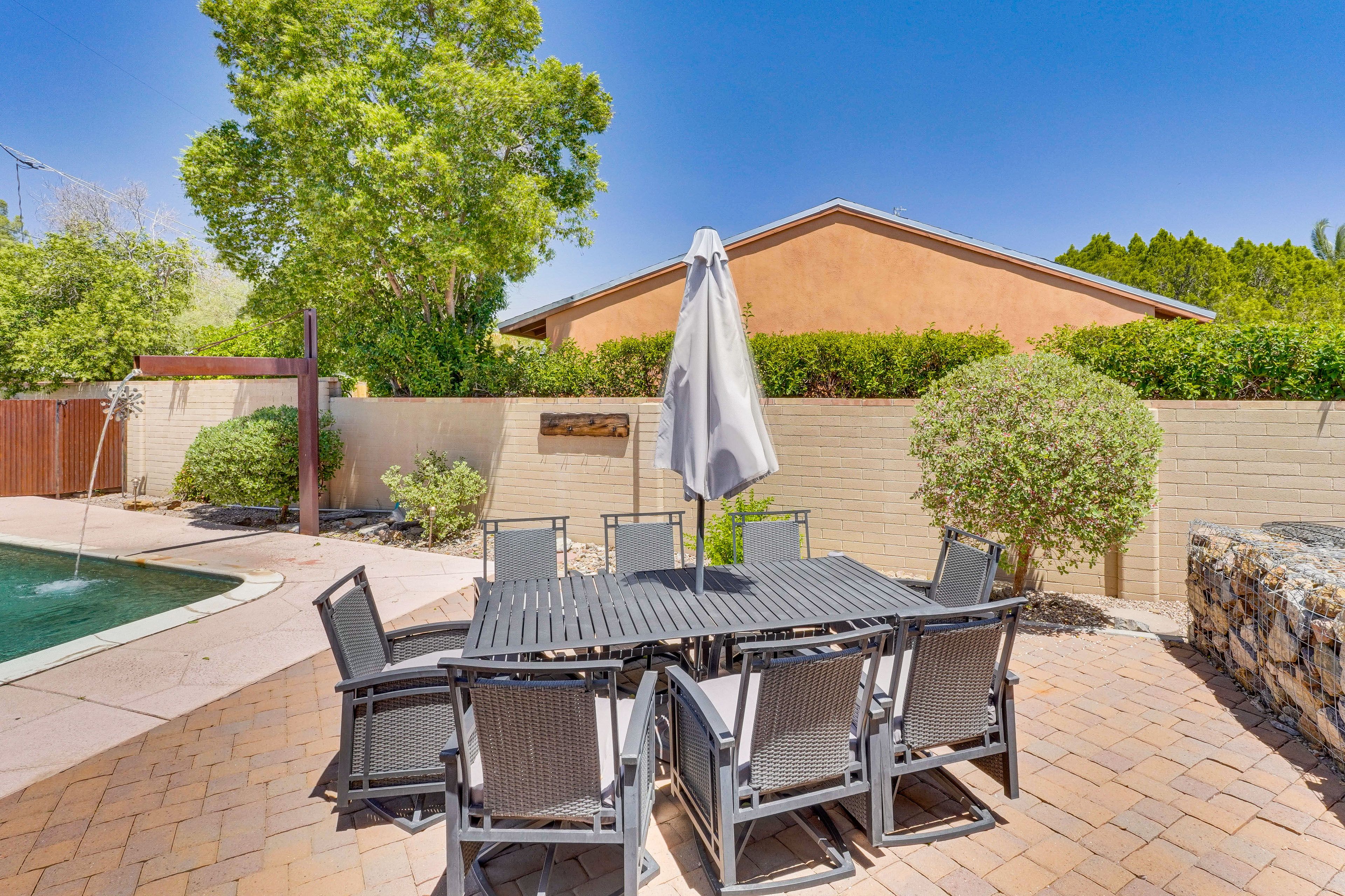 Outdoor Seating & Dining Area | Small Doggie Door | Pet Waste Bags