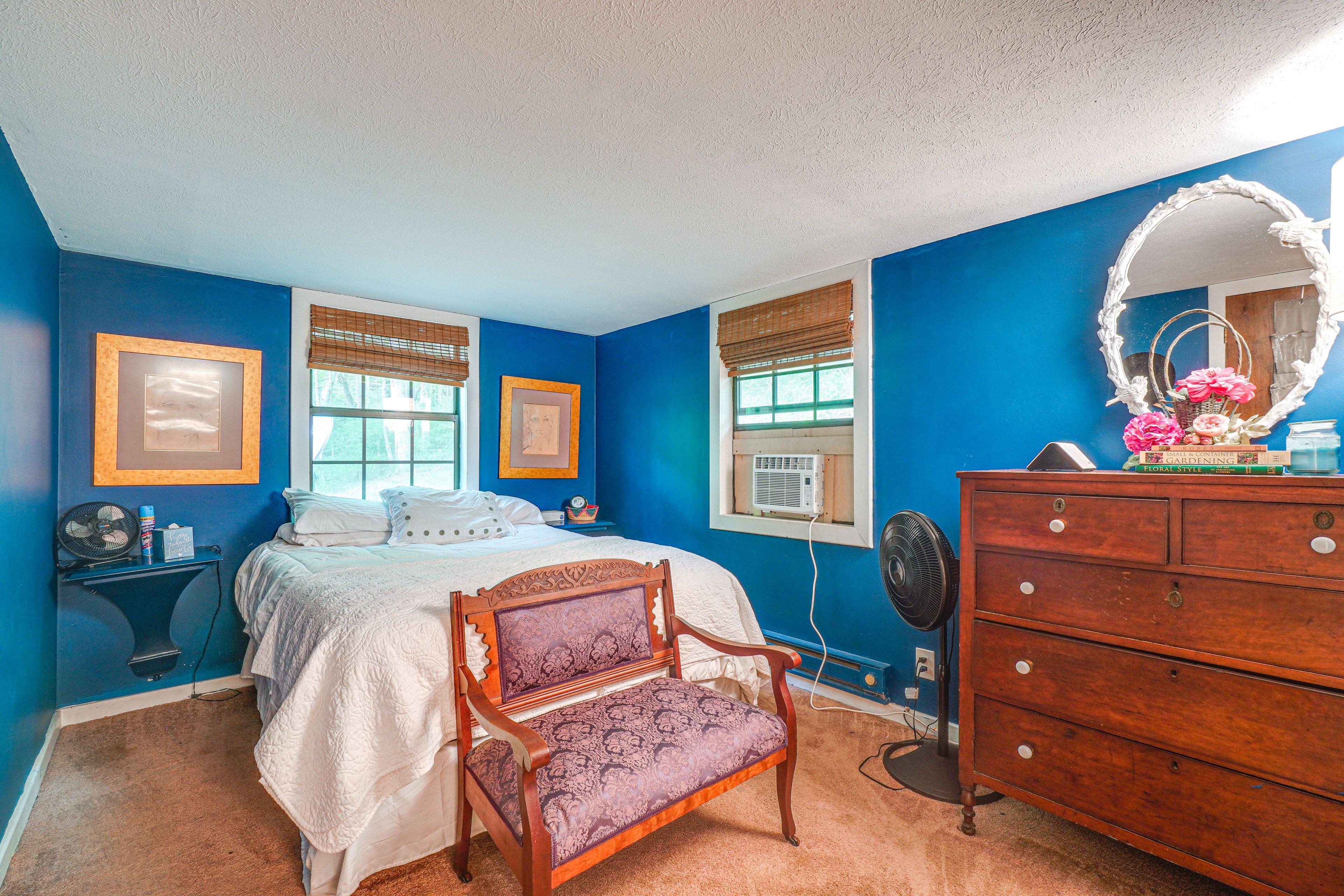 Bedroom | Queen Bed | Window A/C Unit | 1st Floor