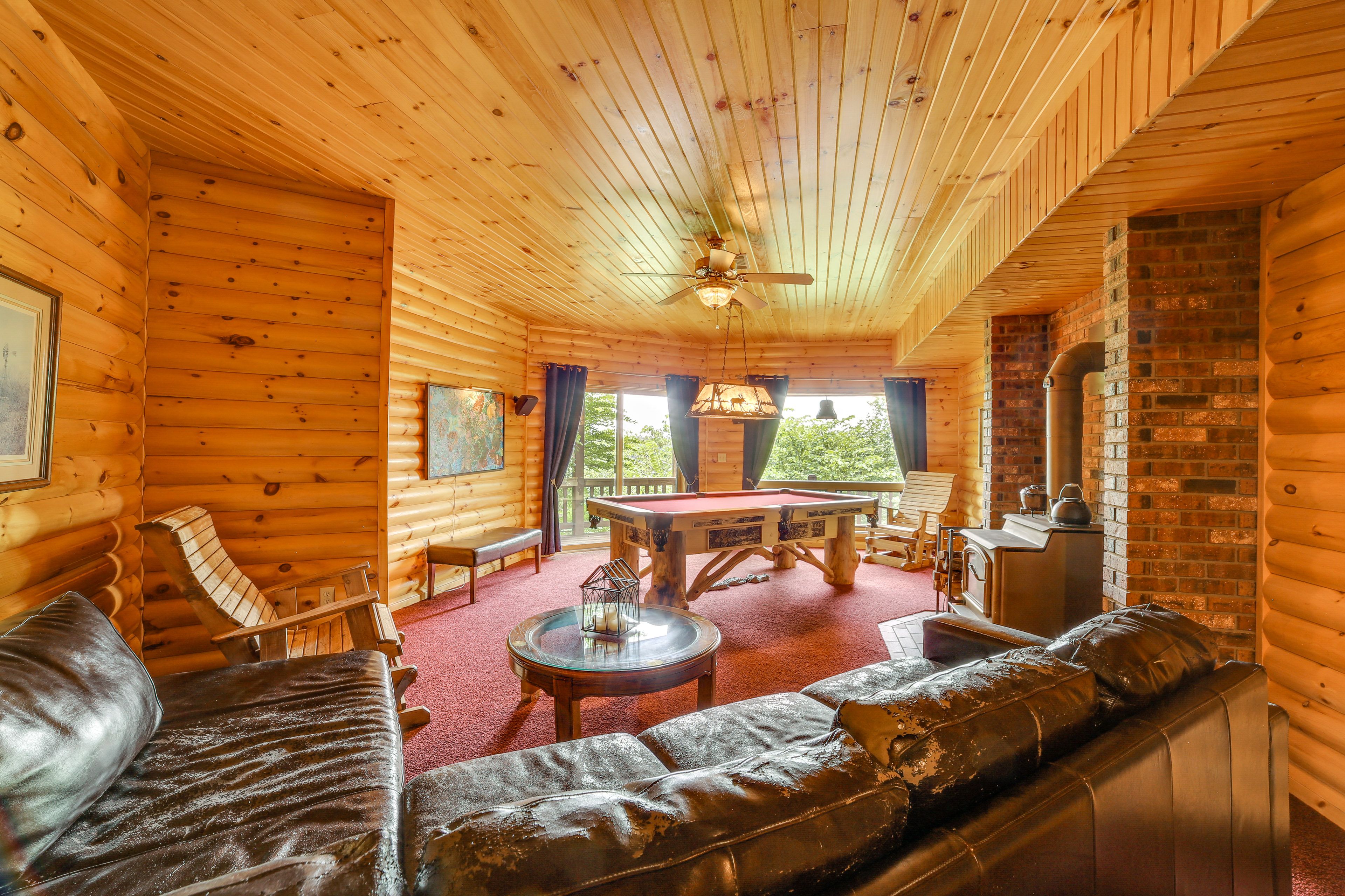 Lower Living Area | Pool Table | Wood-Burning Stove | Lower Floor
