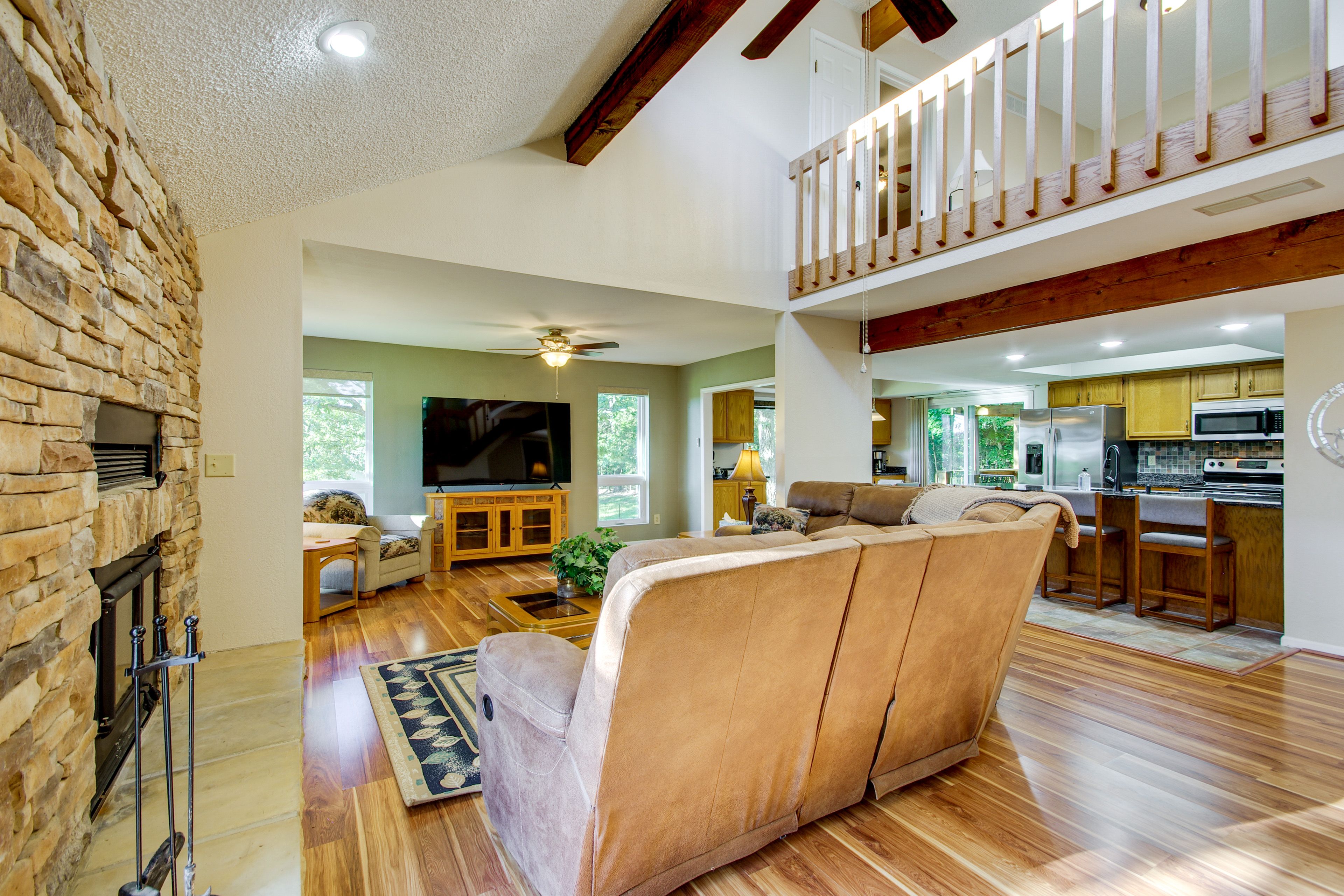 Living Room | Decorative Fireplace | Central Heating & A/C