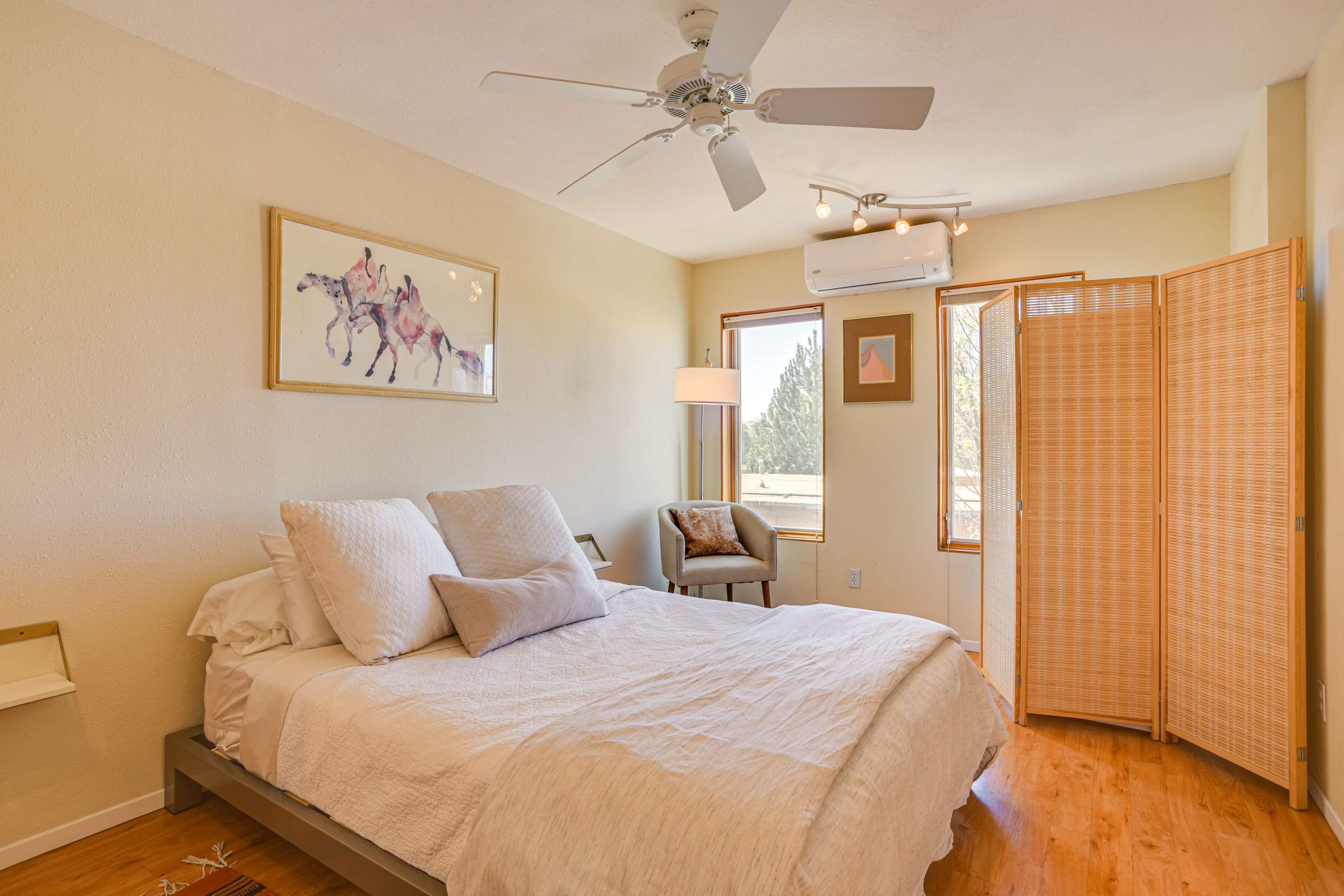 Bedroom | Queen Bed | 2nd Floor | Mini-Split Heating & A/C | Linens Provided