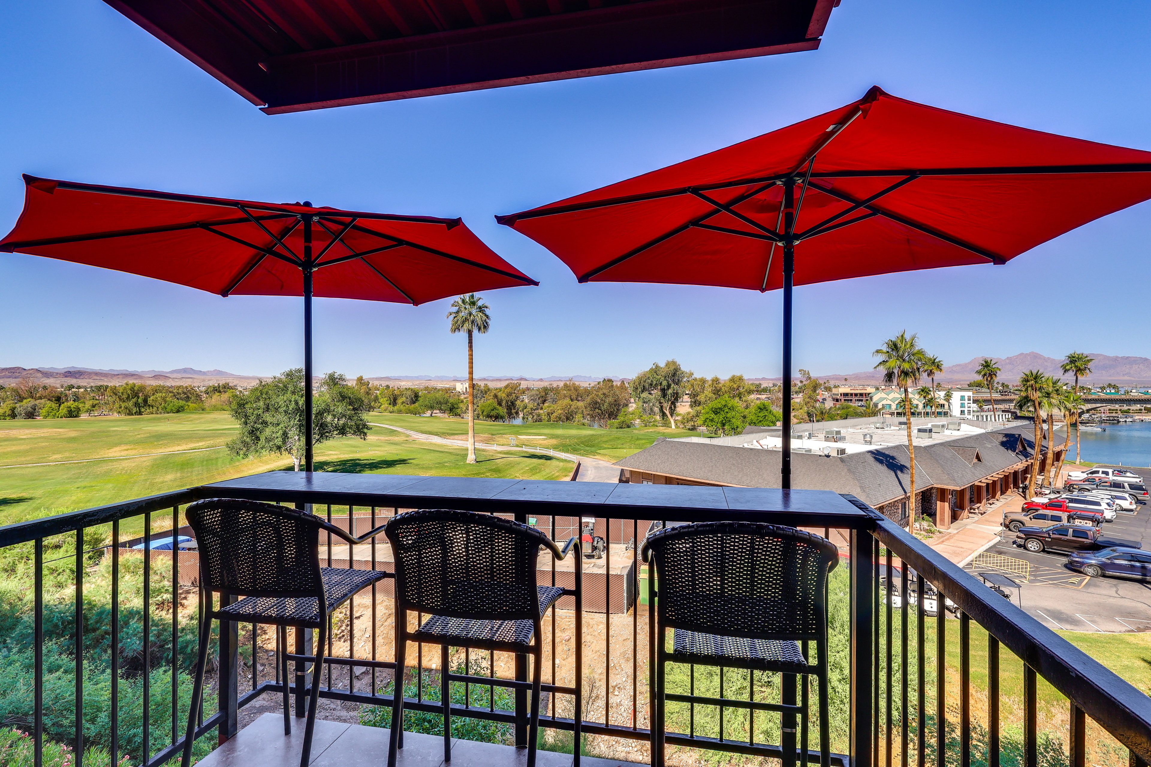 Private Balcony | Golf Course & Bridge Views