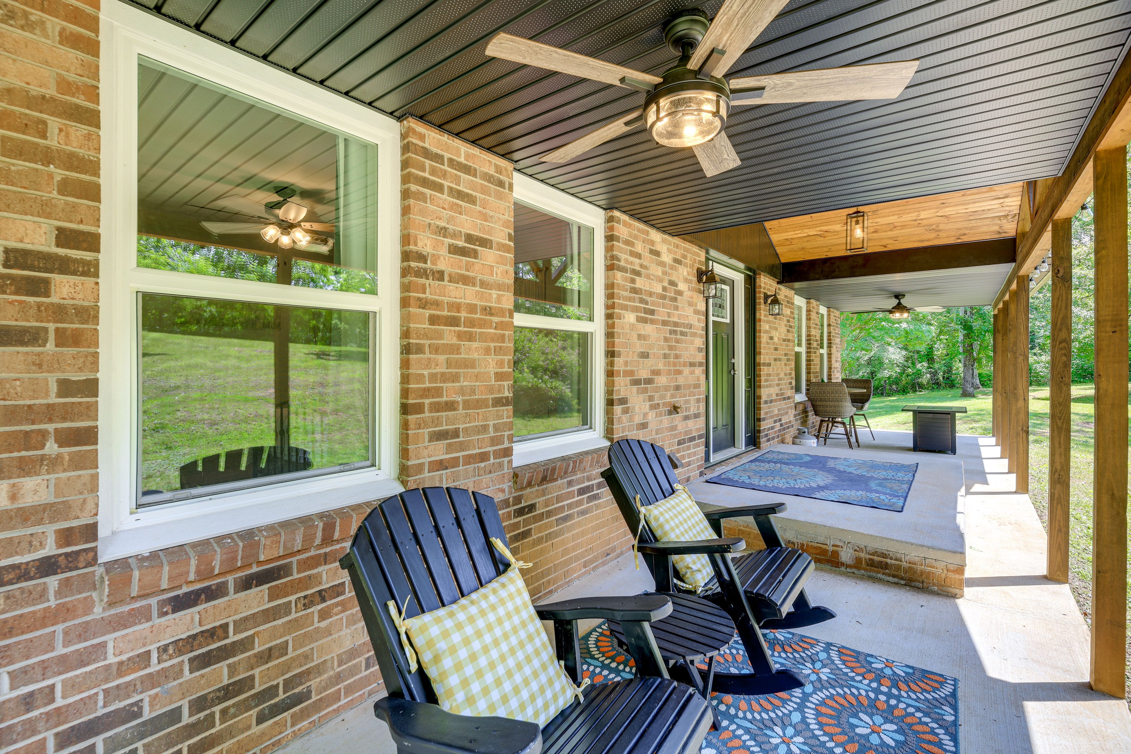 Covered Porch | Gas Fire Table | Back Exterior