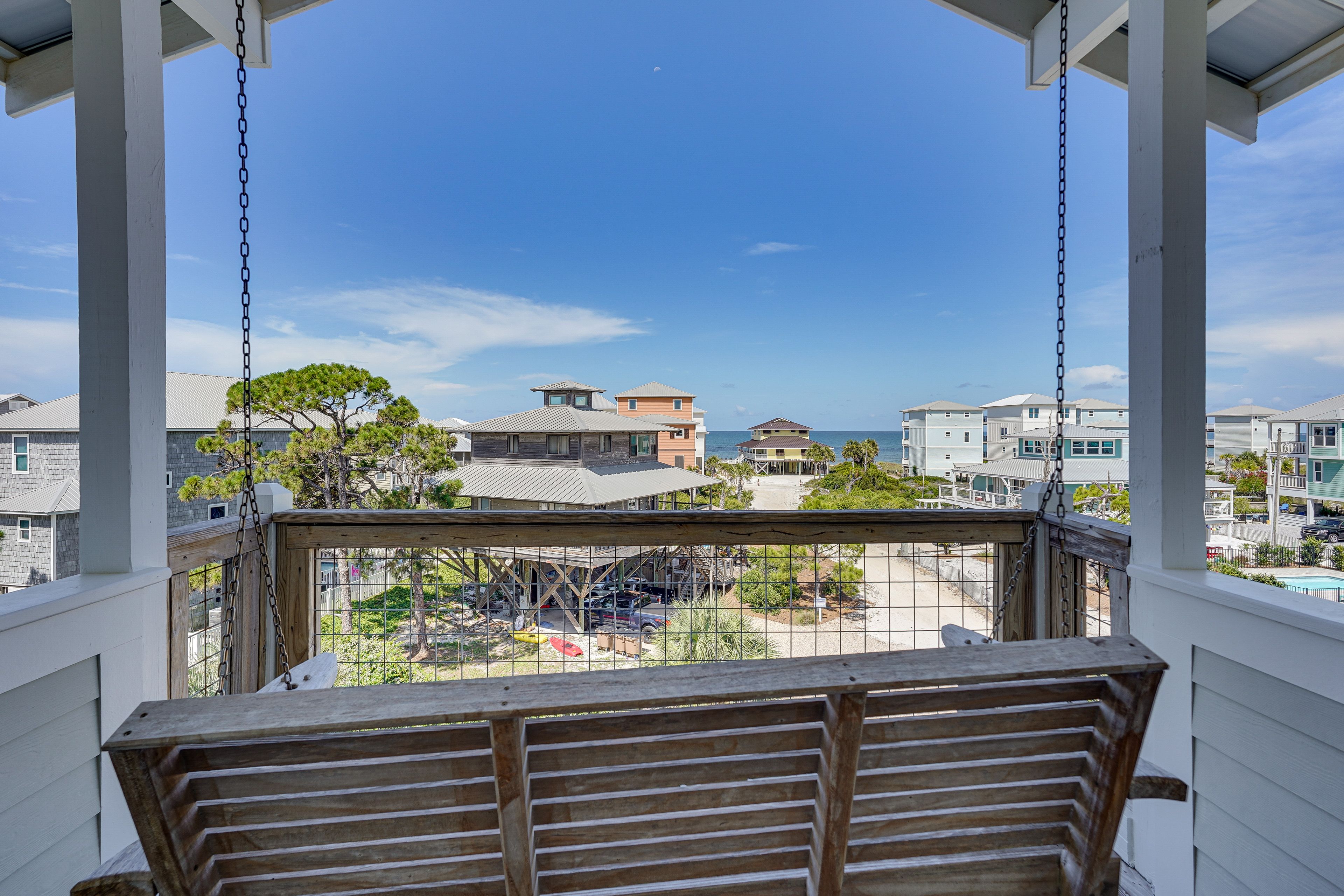 Private Balcony | Access via Bedroom 2 | Swing | Gulf View