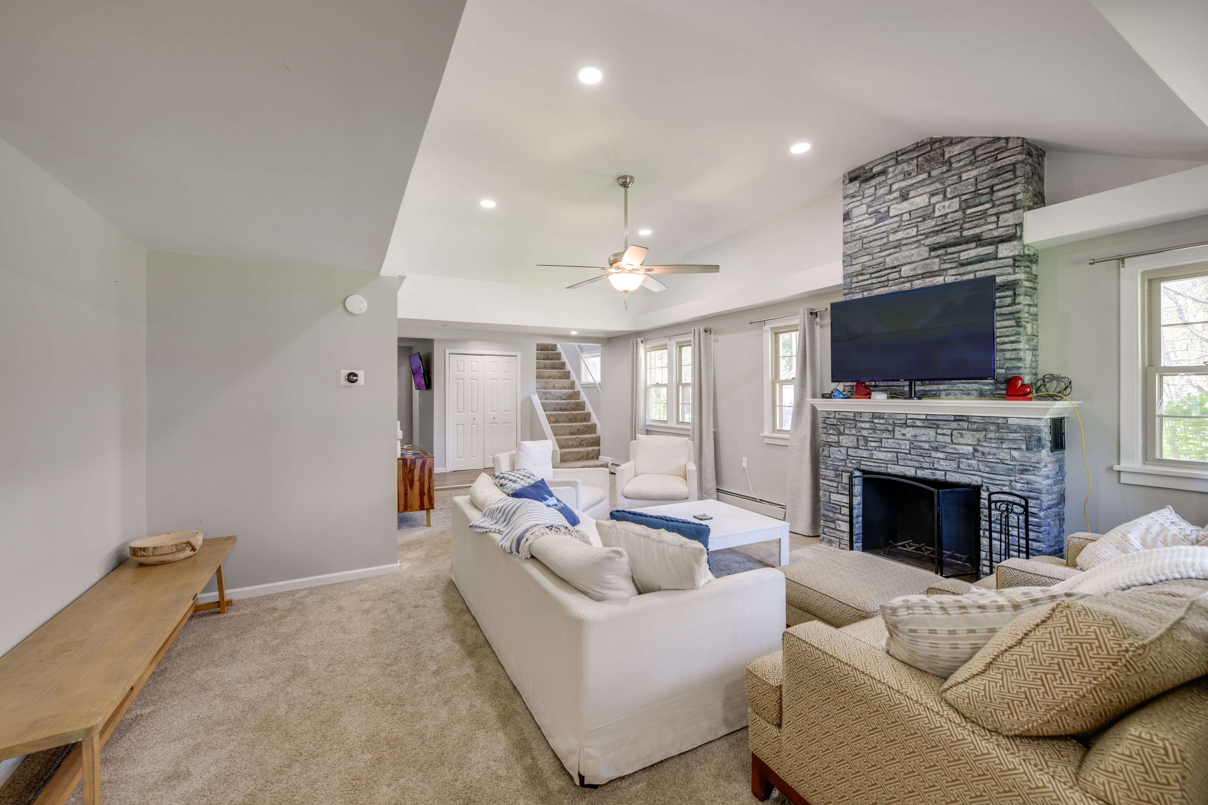 Living Room | Free WiFi | Window A/C Units | Fireplace | Smart TV | 1st Floor