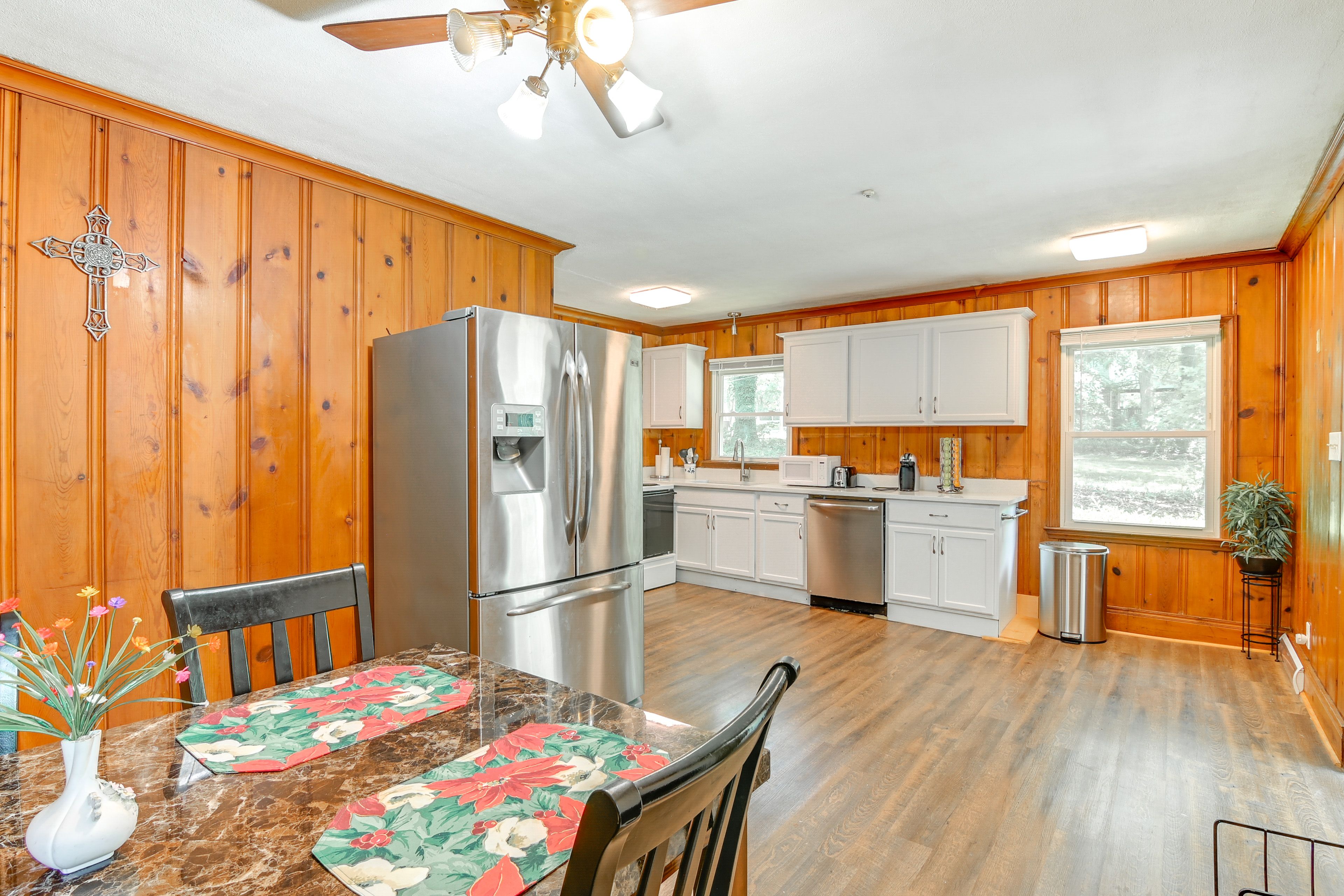 Kitchen | Dining Area | Keurig Coffee Maker | Toaster | Wood-Burning Stove