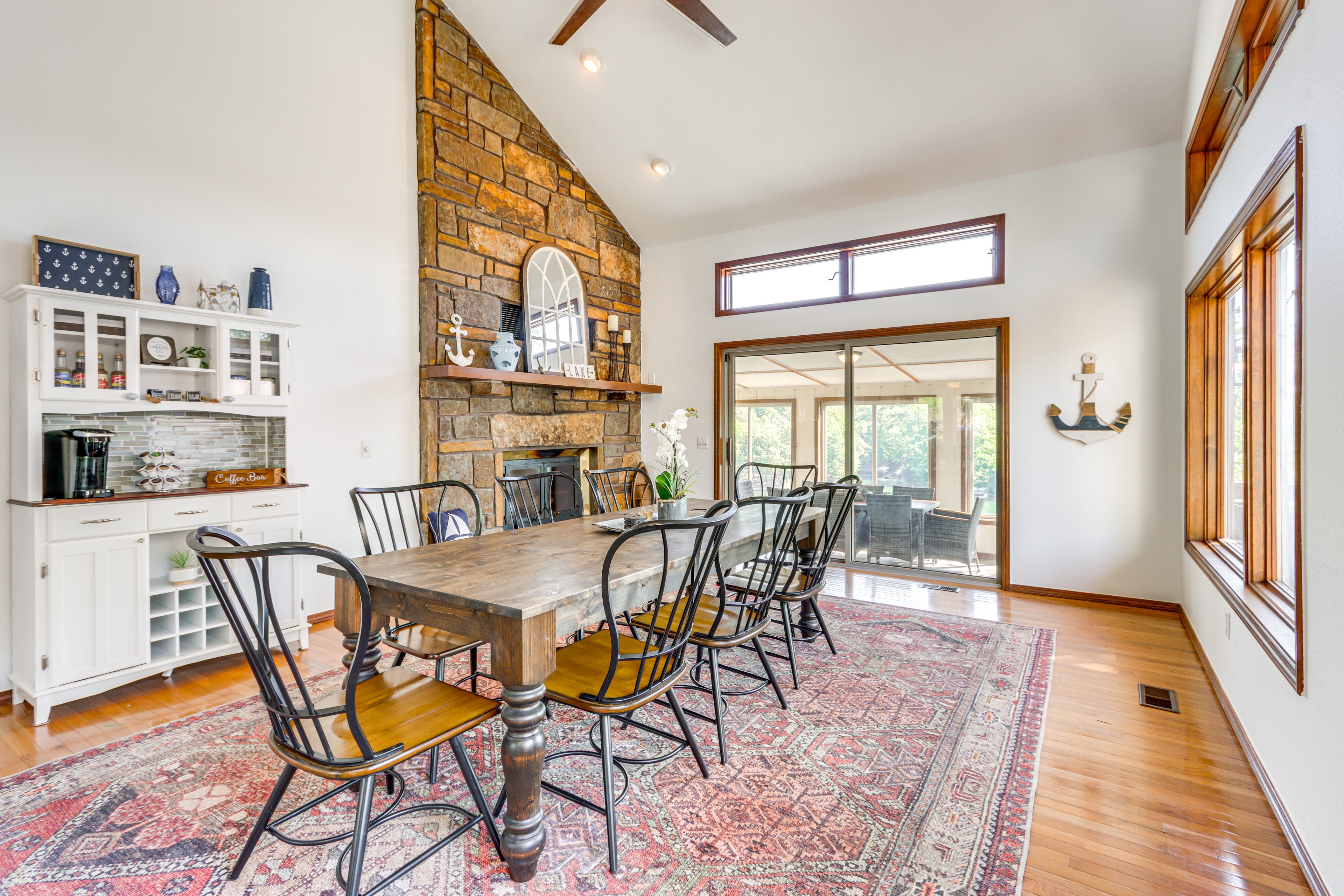 Dining Area | Dishware & Flatware | Central A/C & Heat | 1st Floor
