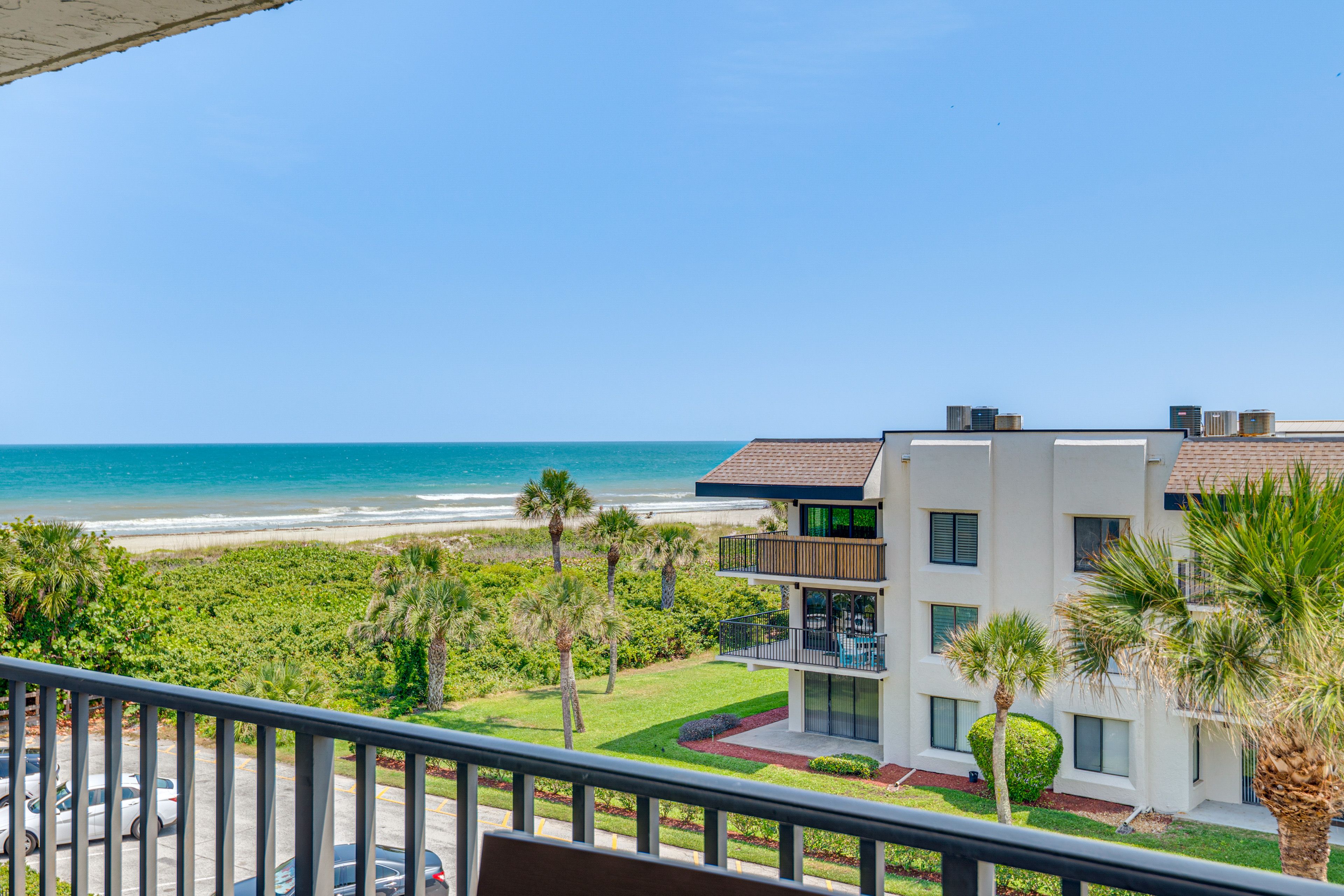 Private Balcony | Single-Story Unit | 4th-Floor Condo | Elevator Access