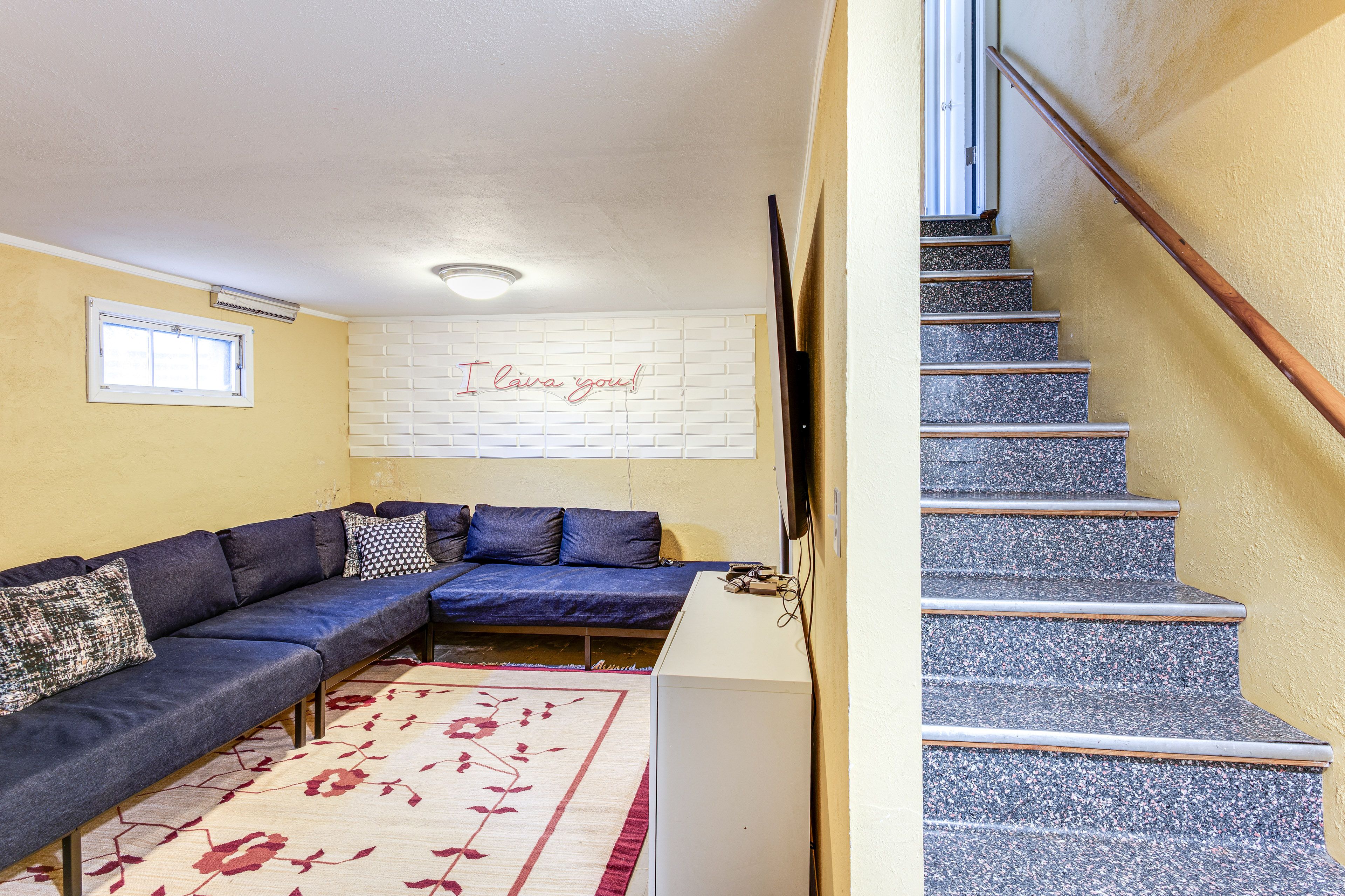 Living Room 2 | 4 Twin Beds (Convertible to Sectional) | Basement