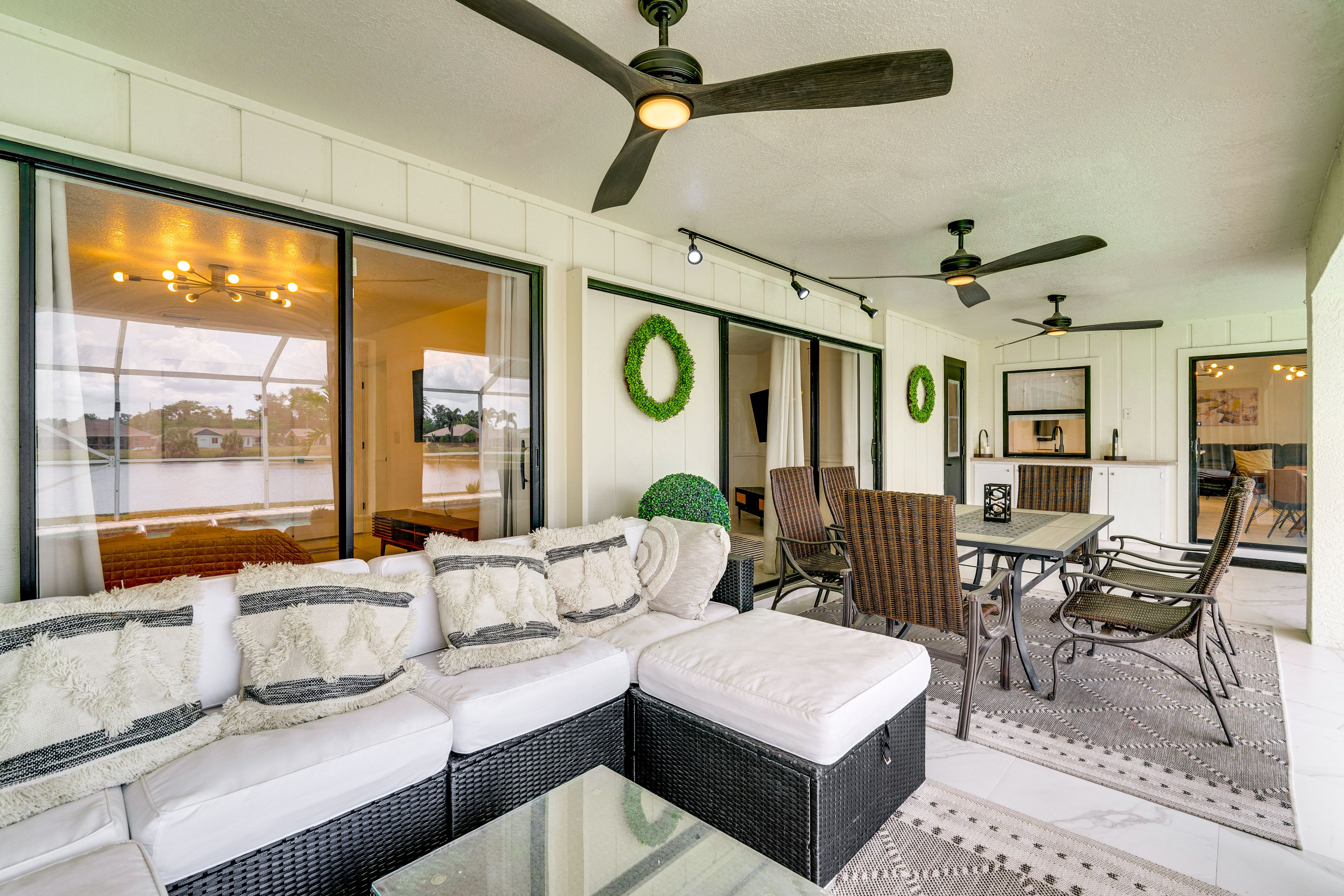 Lanai | Grill | Saltwater Pool | Lake View | Single-Story Home