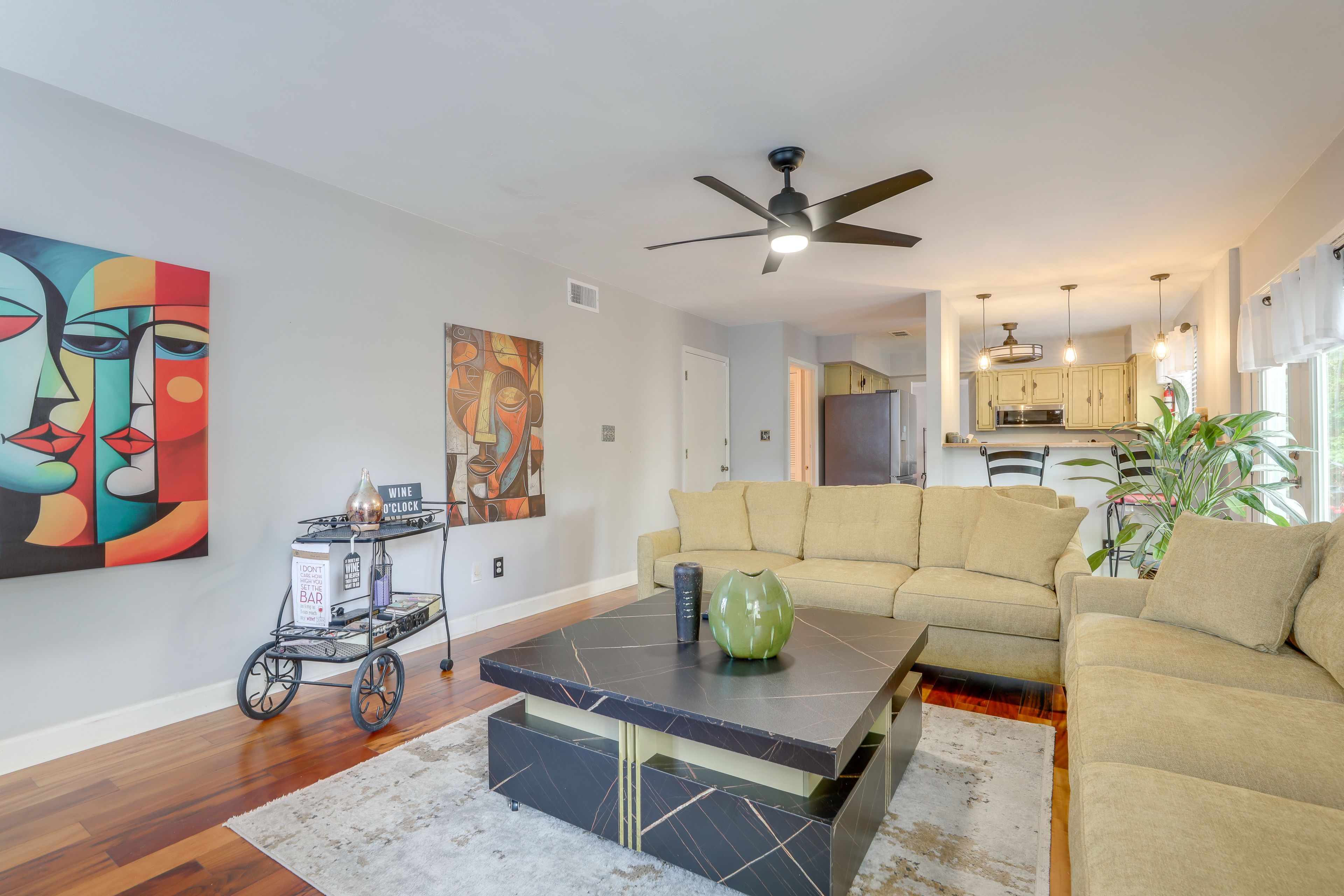 Family Room | 1st Floor | Fireplace | Queen Sleeper Sofa | Smart TV