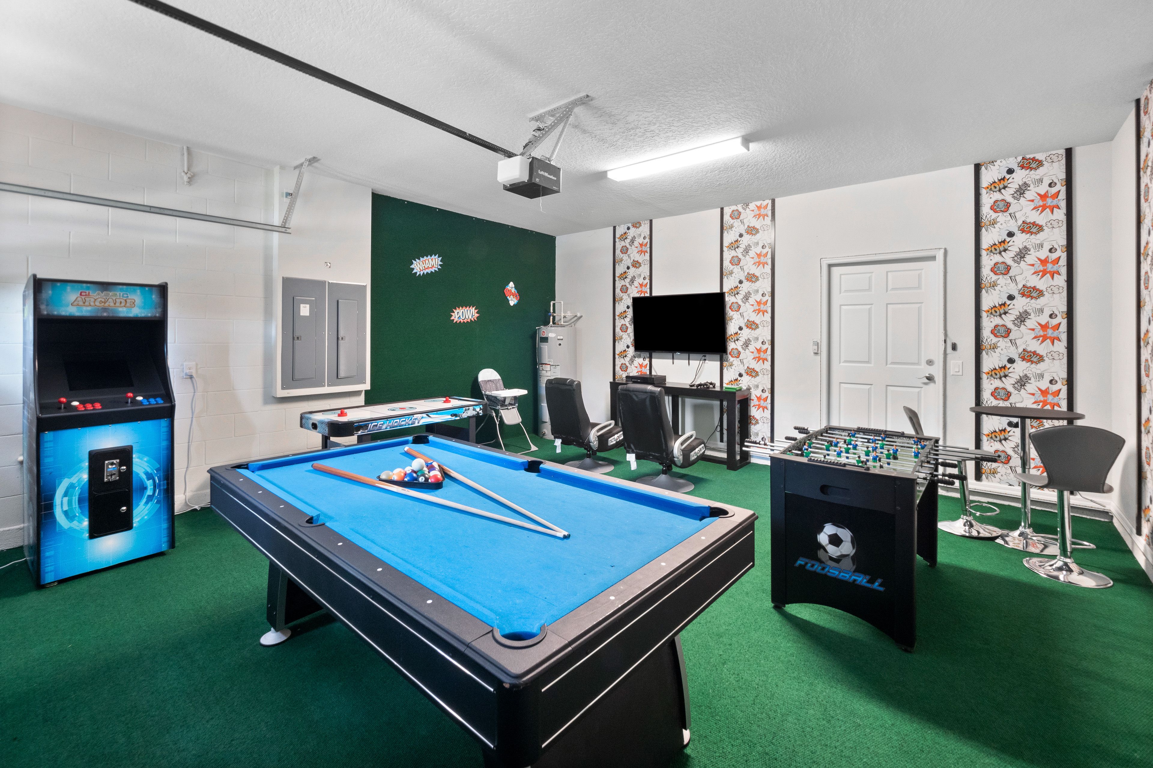 Game Room (Garage) | Foosball Table | Air Hockey Table | 1st Floor
