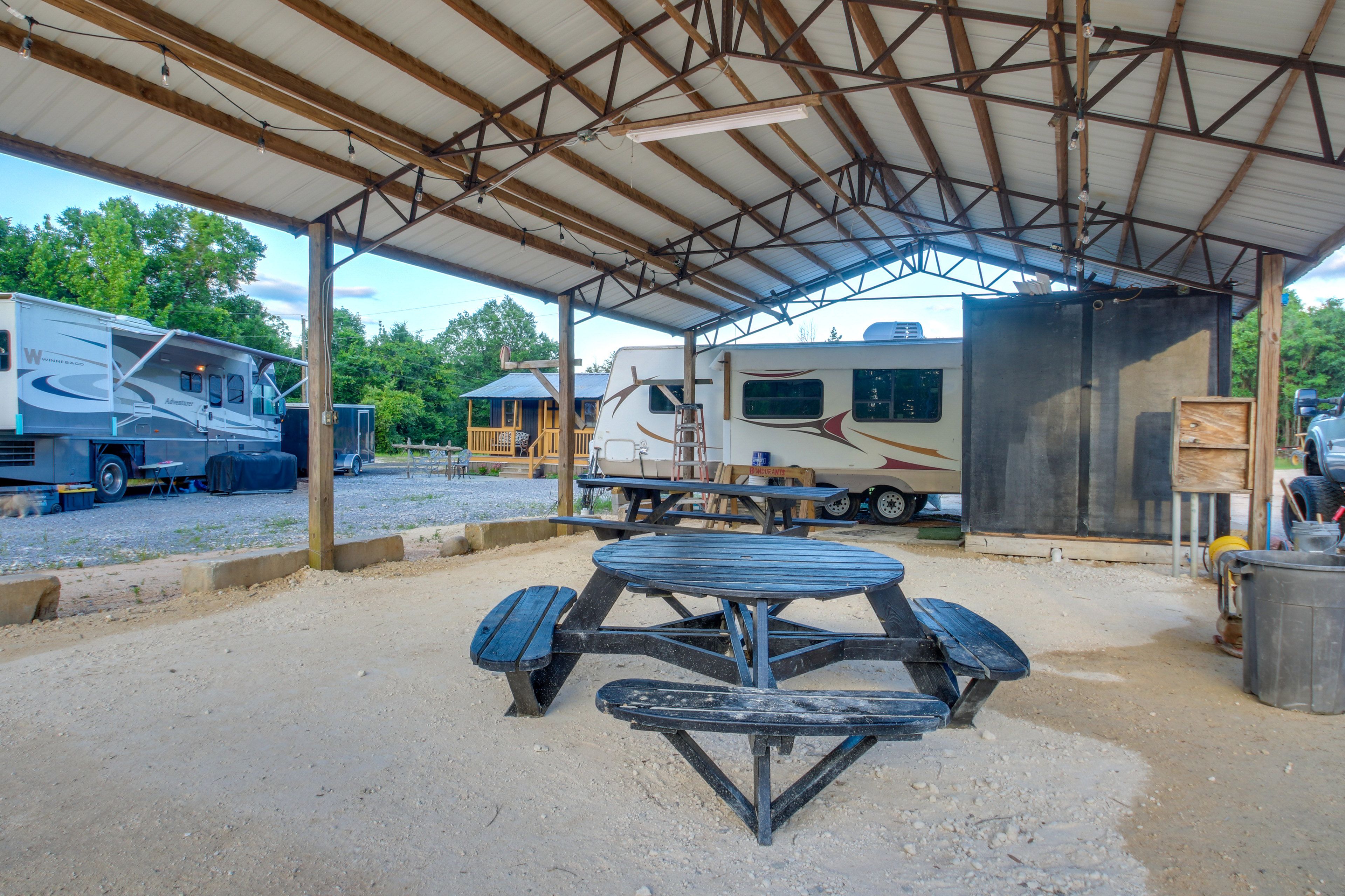 Studio Exterior | Pavilion w/ Picnic Tables