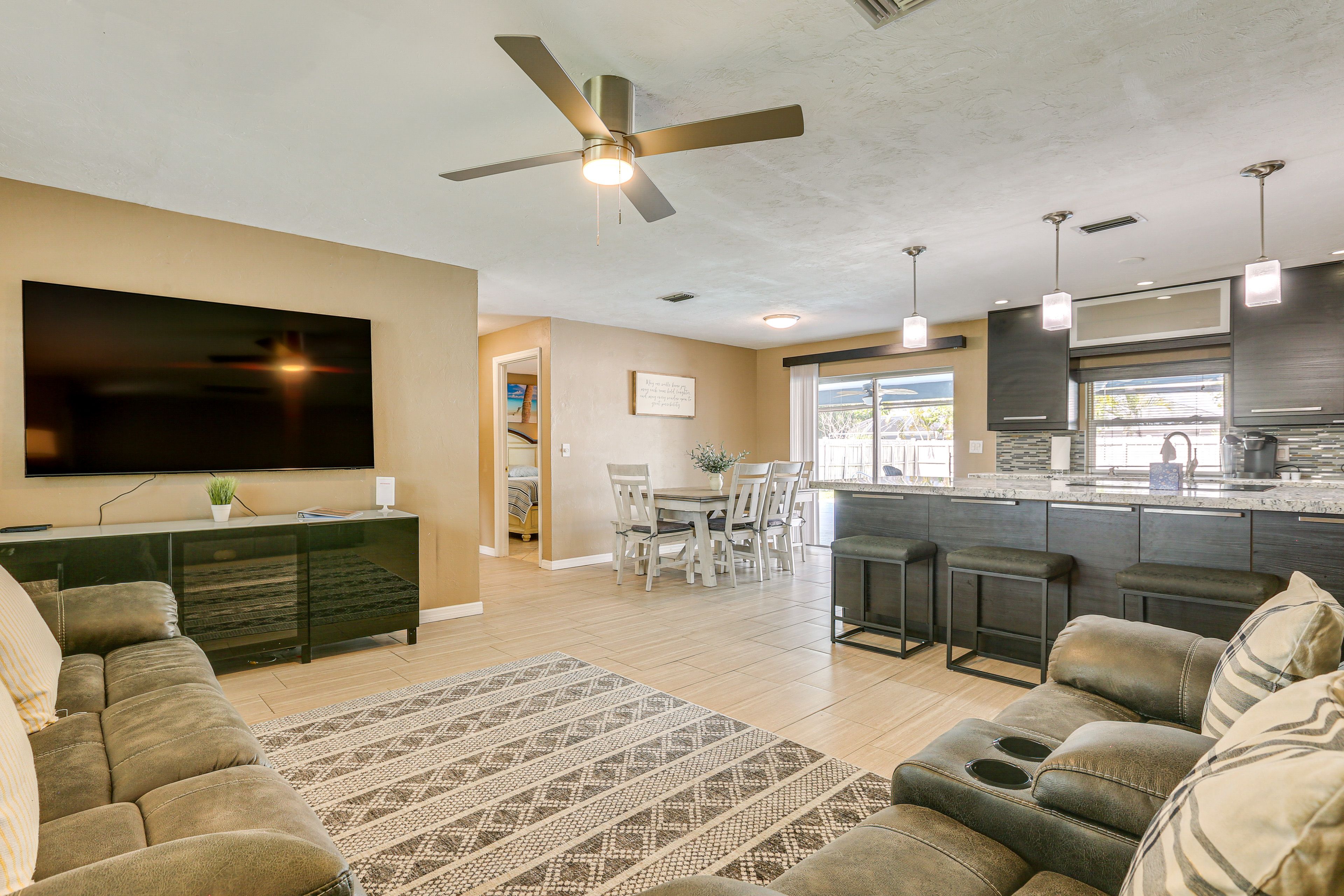 Property Interior | Single-Story Home | Free WiFi | Central A/C & Heating