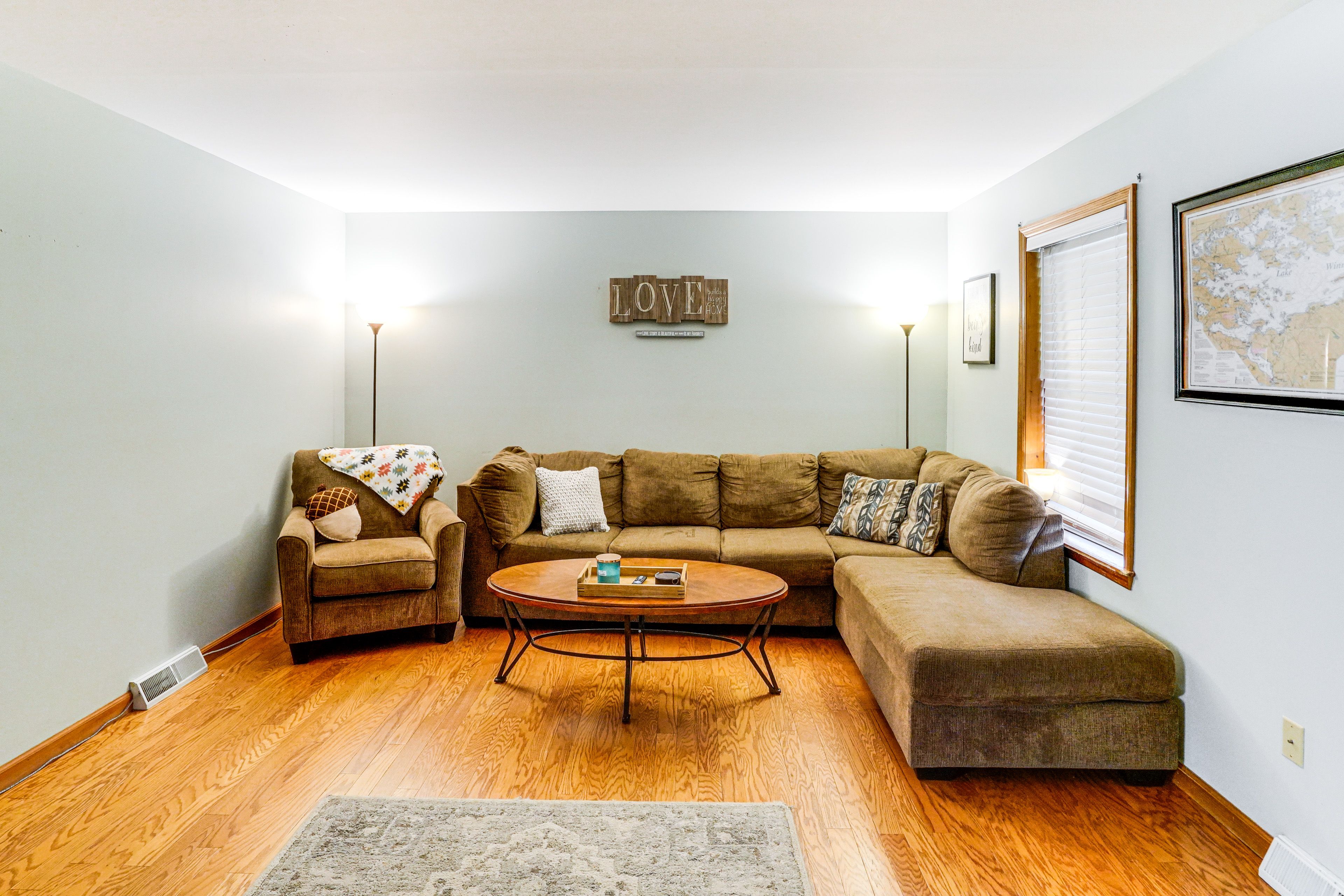 Living Room | 1st Floor | Electric Fireplace | Smart TV