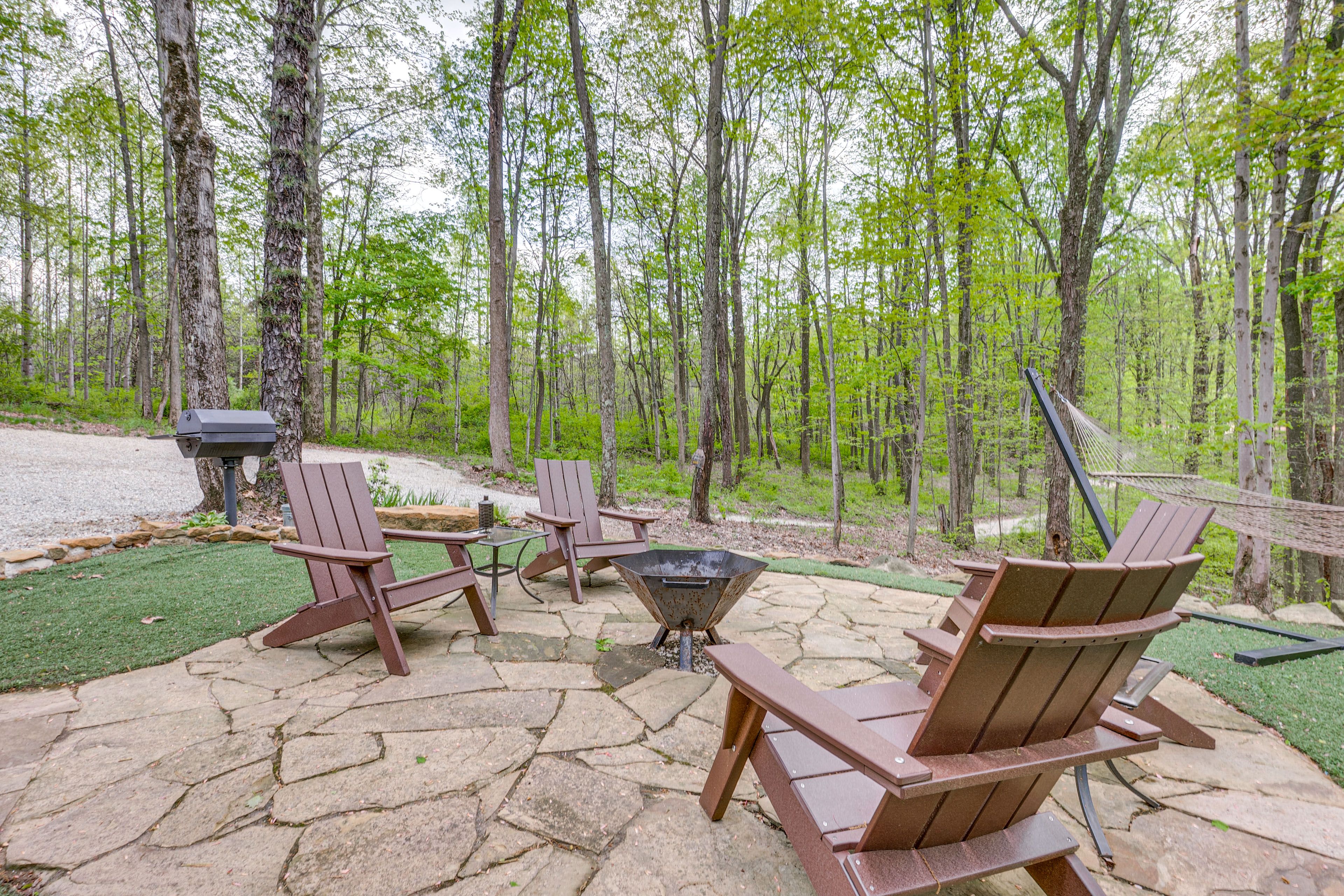 Fire Pit Area | Charcoal Grill | Hammock