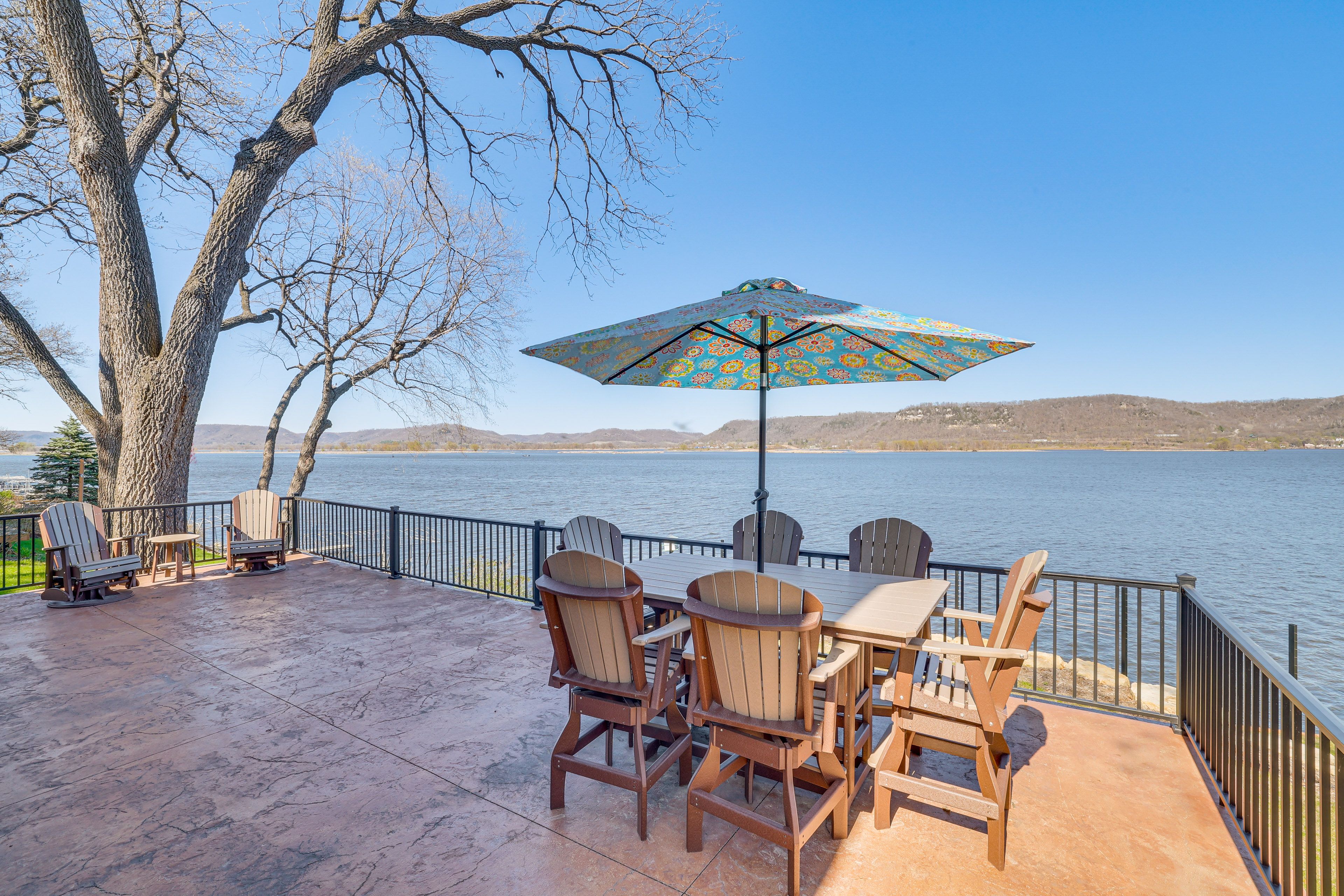 House Exterior | Furnished Deck | Dining Area w/ Umbrella | River Views